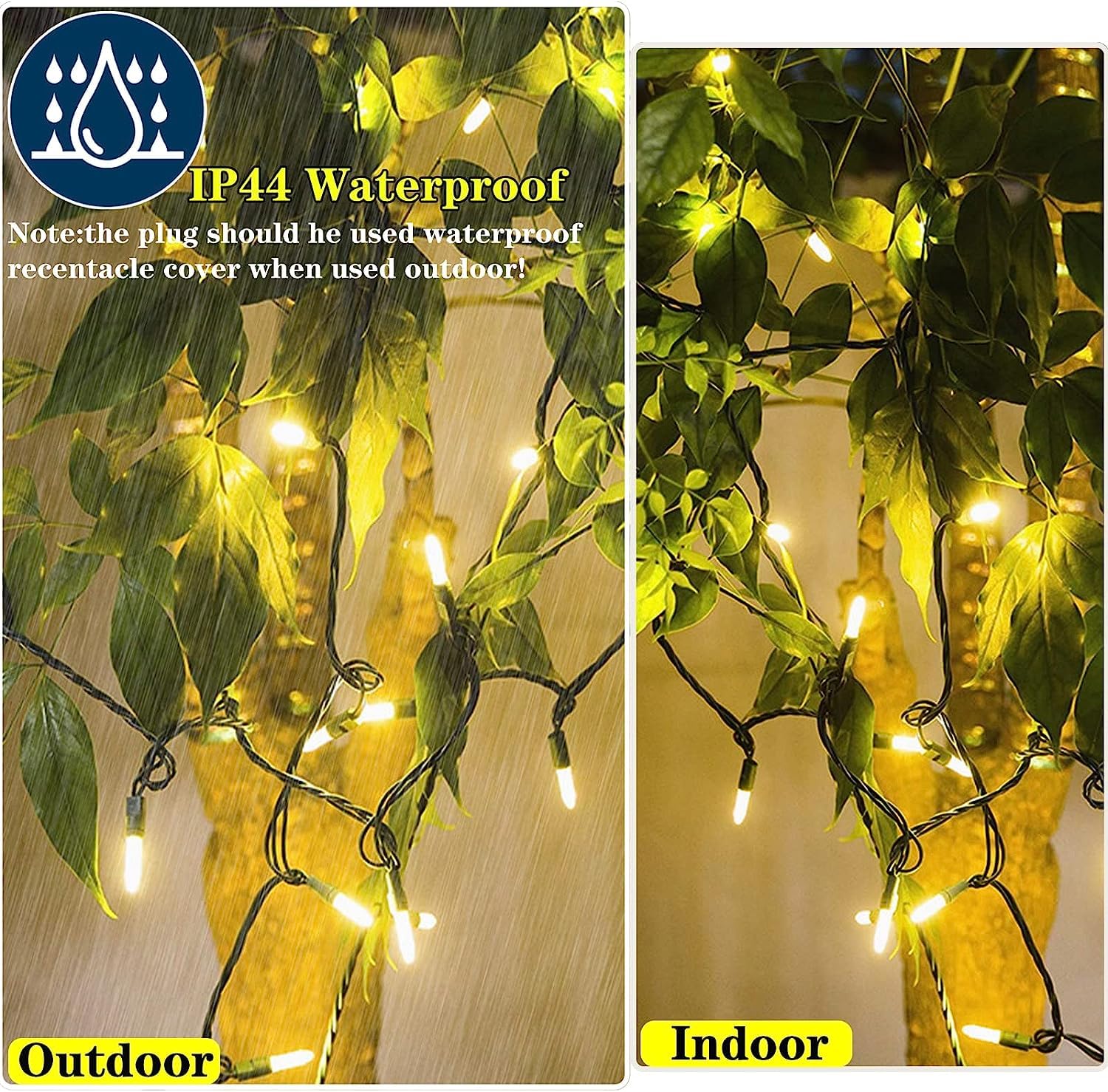 75 Led Soft Twinkle Lights, Slow Twinkling Christmas Lights, 37 Of 75 Lights Twinkle, Waterproof Gentle String Lights, Ul Certified 28 Ft Connectable Indoor Outdoor Decoration (Warm White)