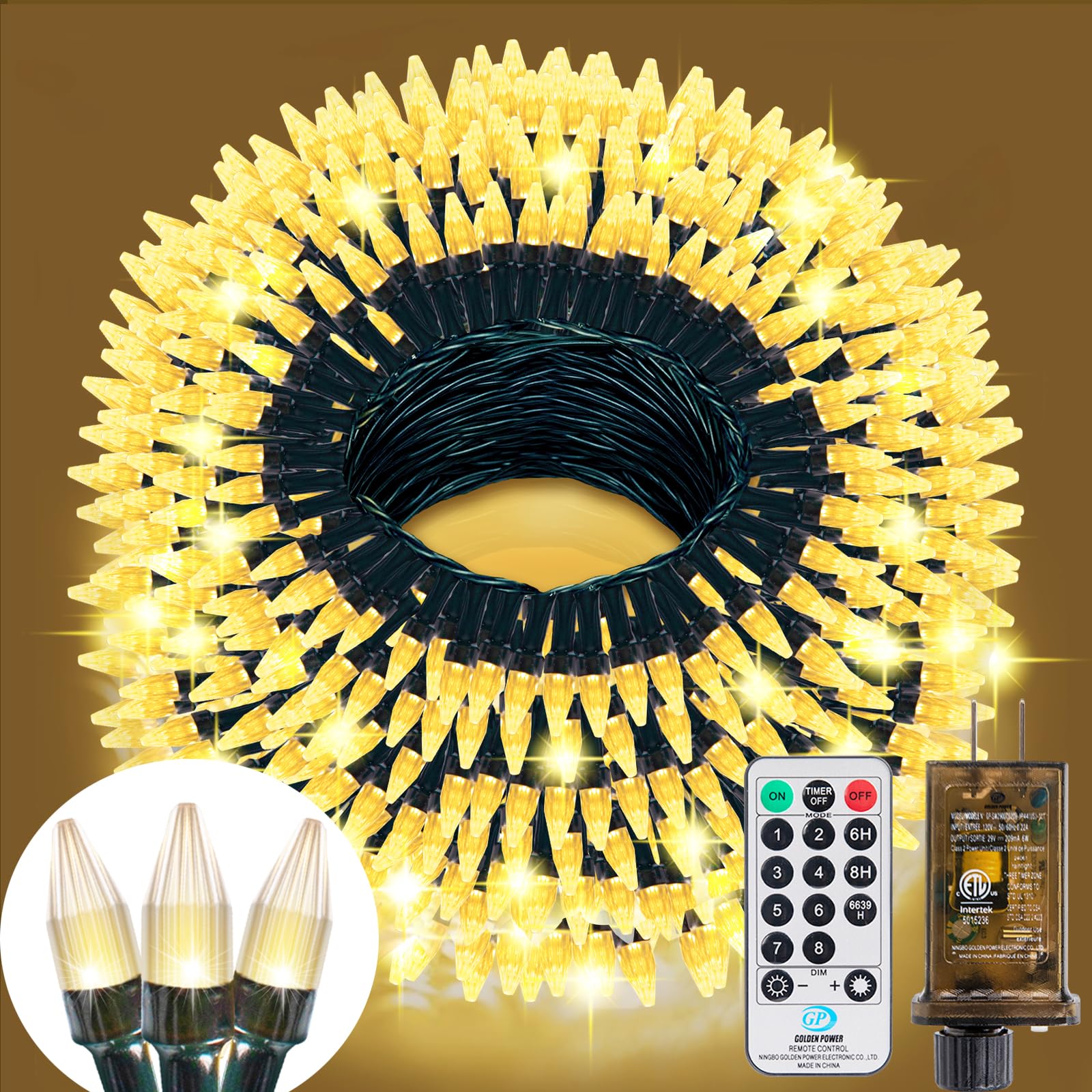 Solhice 300ft Christmas Lights Outdoor with Remote, 800 LED Waterproof Extra Long Christmas Tree String Lights Plug in, Twinkle 