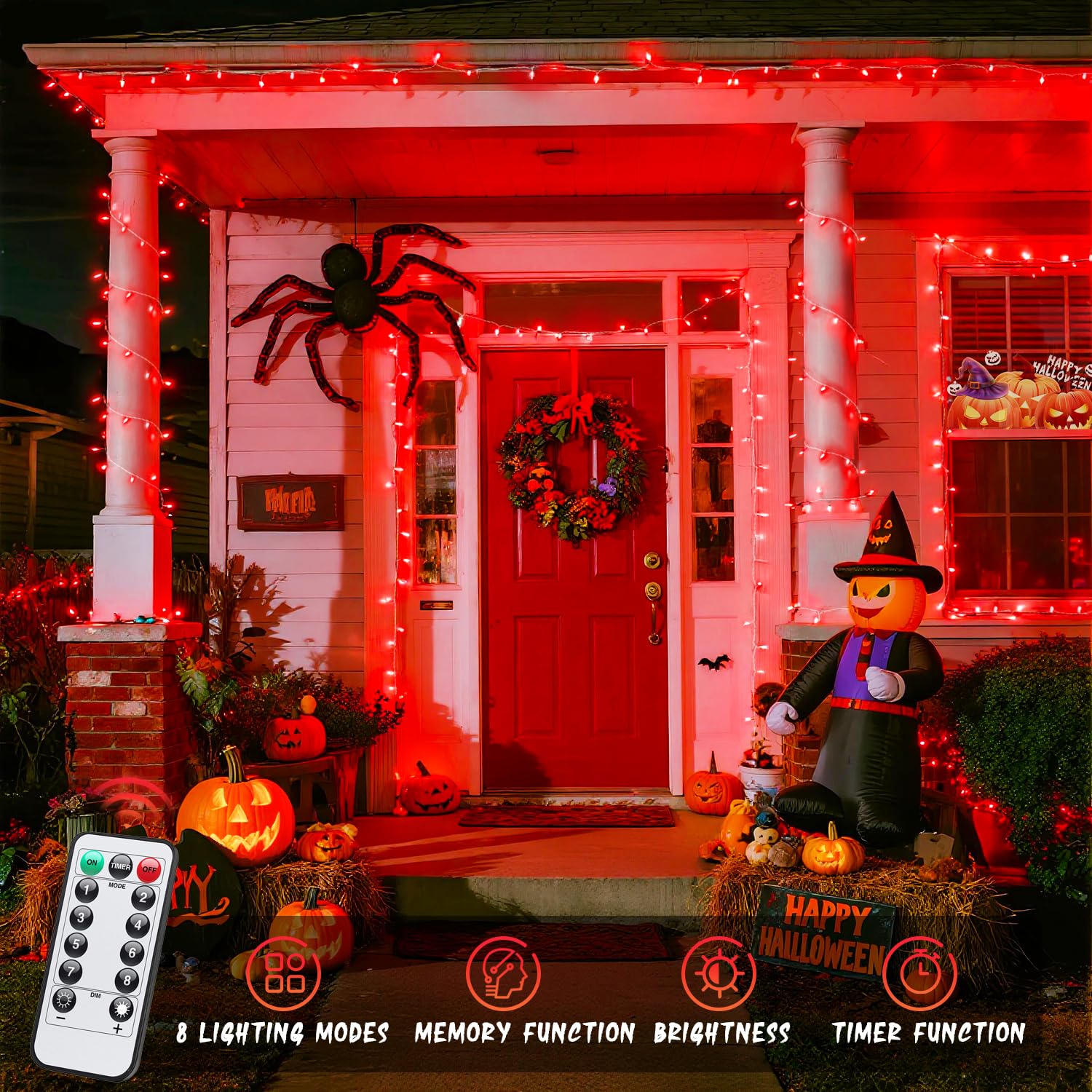 JMEXSUSS Battery Operated Christmas Lights, 33ft 100 LED, Waterproof Red Fairy String Lights for Indoor/Outdoor Valentine Decorations