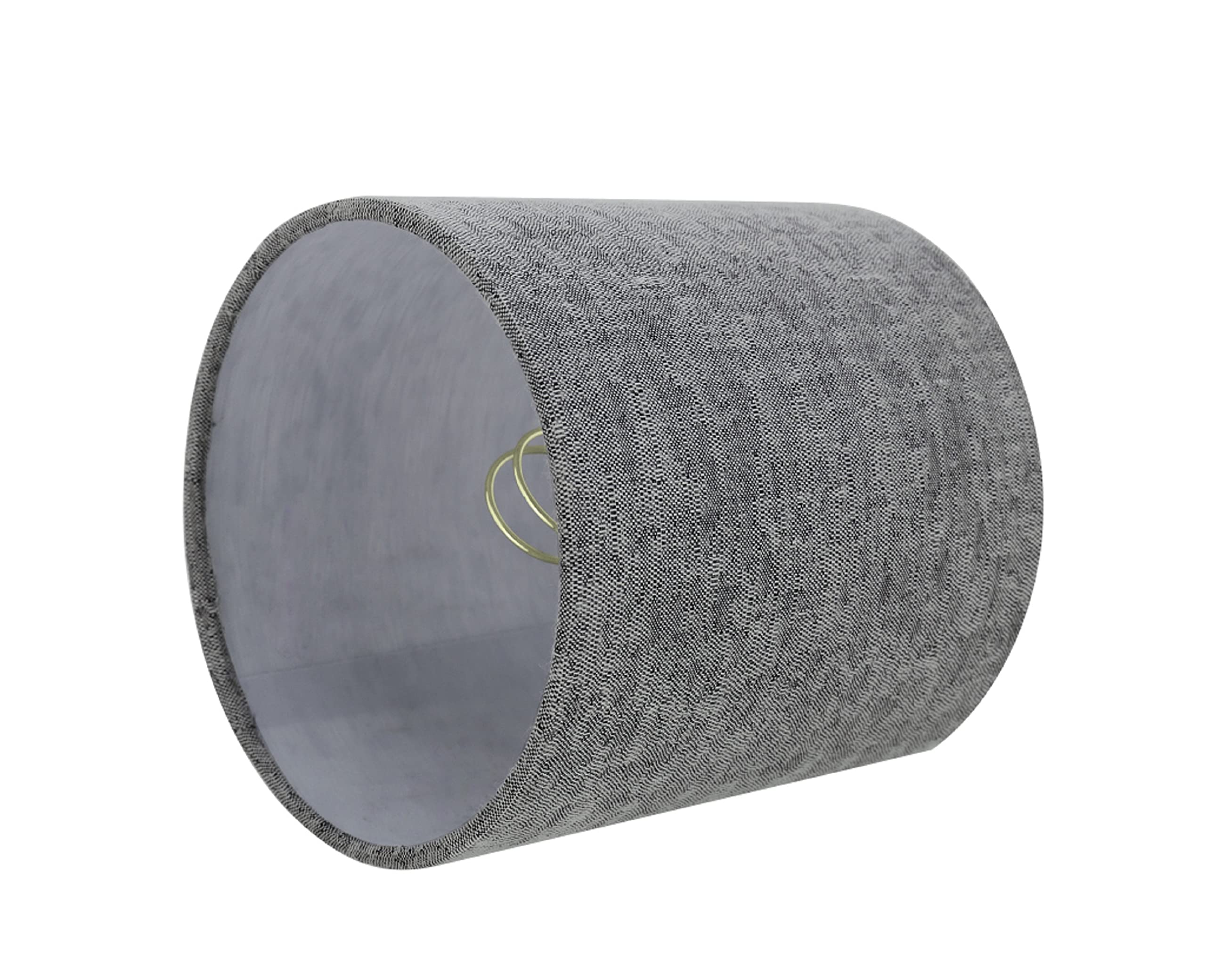 Aspen Creative 31191 Transitional Drum (Cylinder) Shaped Clip-On Construction Lamp Shade In Grey, 5&quot; Wide (5&quot; X 5&quot; X 5&quot;)