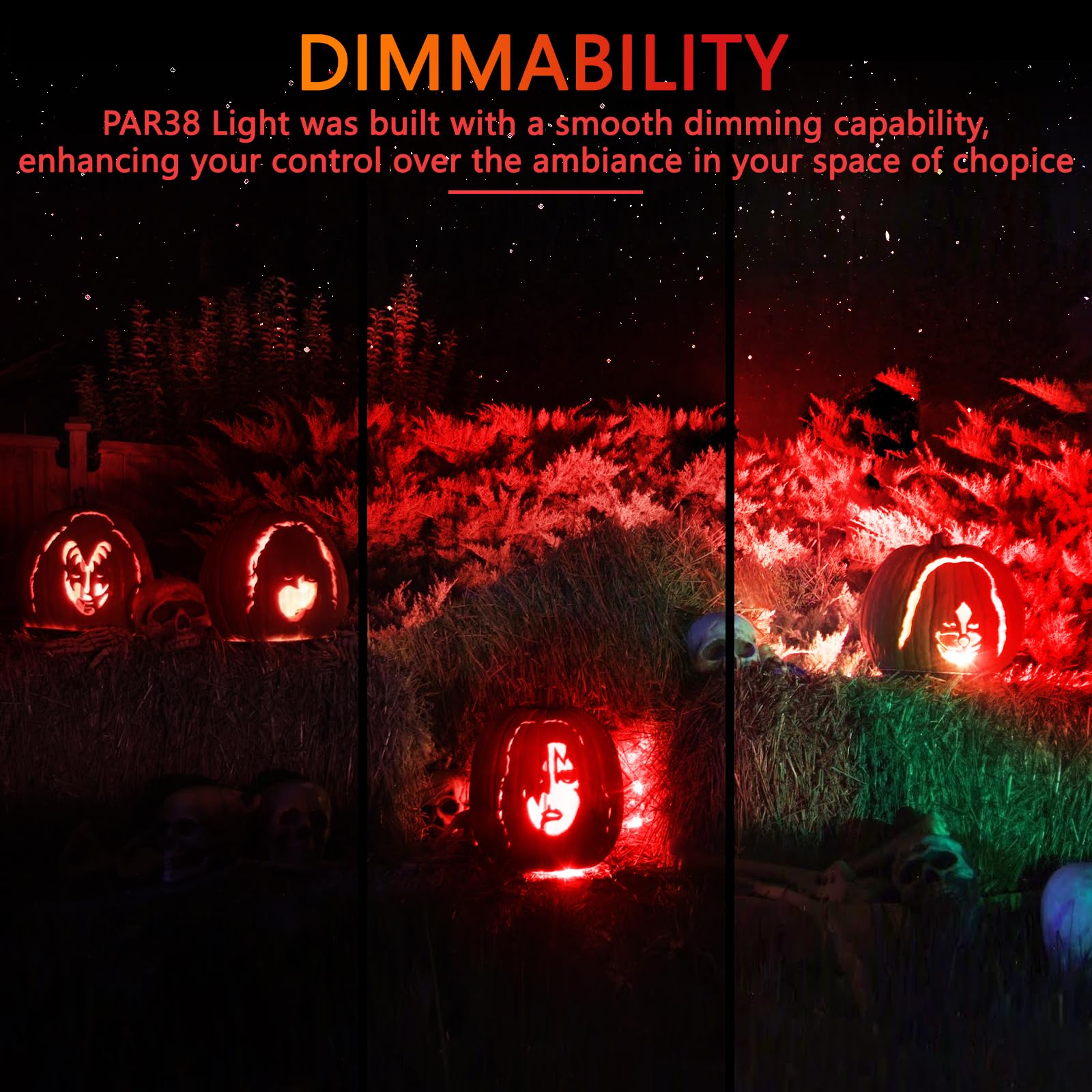 Gonhom PAR38 Red Flood Light Bulbs - 20W Dimmable LED, 2 Pack, E26 Base, Outdoor Holiday Lighting