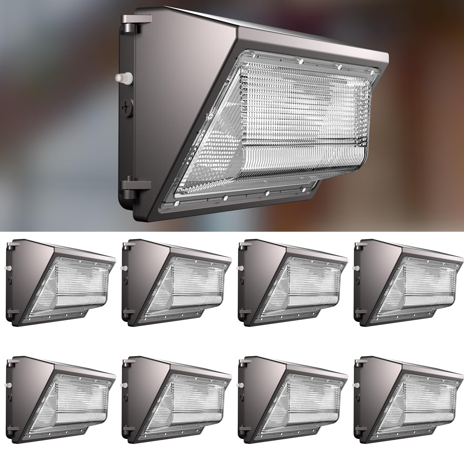 Lightdot 8Pack 100W Led Wall Pack Lights  100-277V Dusk To Dawn Photocell  15000Lm(150Lm/W) 5000K Ip65 Waterproof Outdoor Exterior Lighting  Energy Saving  Etl | 5-Year Warranty(Height:6~15Ft)