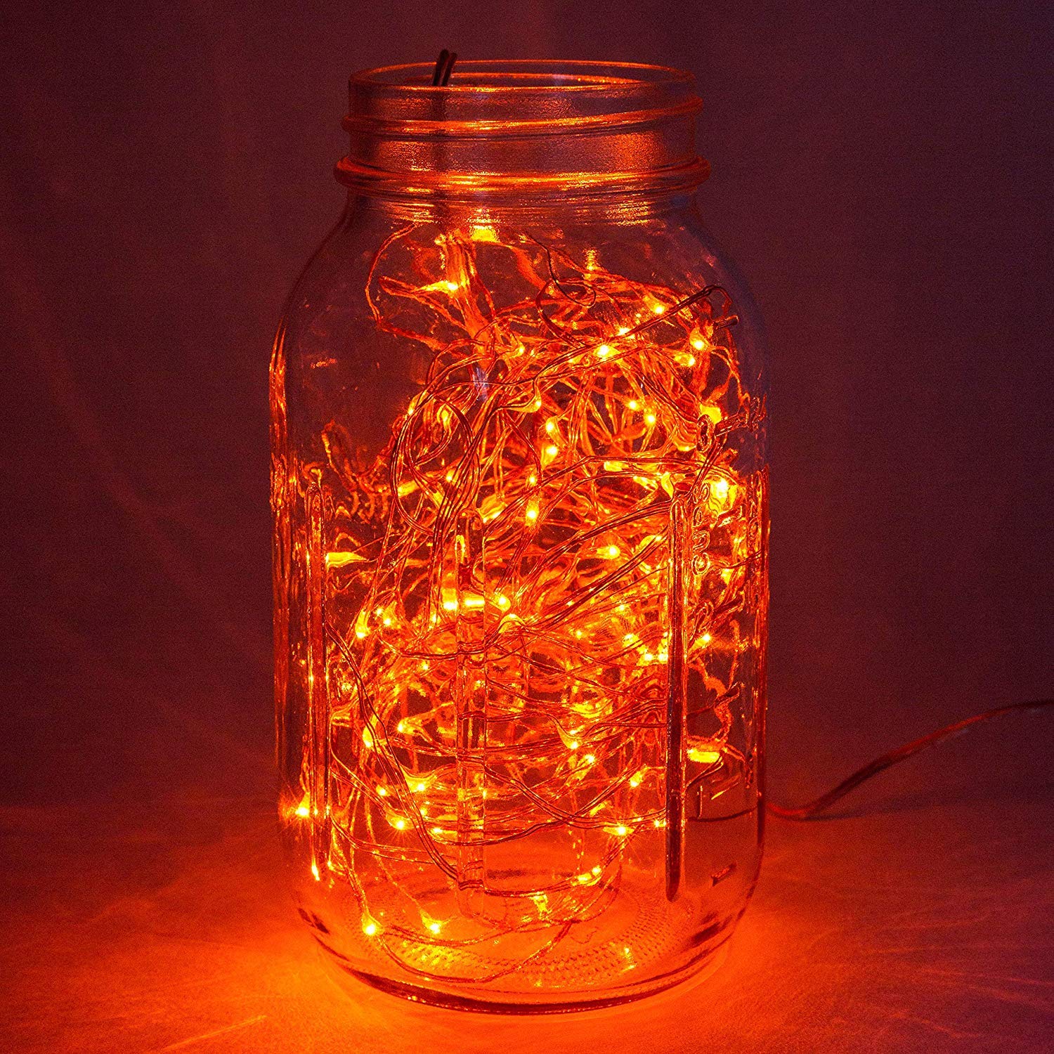 ANJAYLIA 2 Pack Fairy String Lights 30 LED Battery Operated 10Ft Orange Copper for Halloween, Thanksgiving, Christmas Indoor Decoration