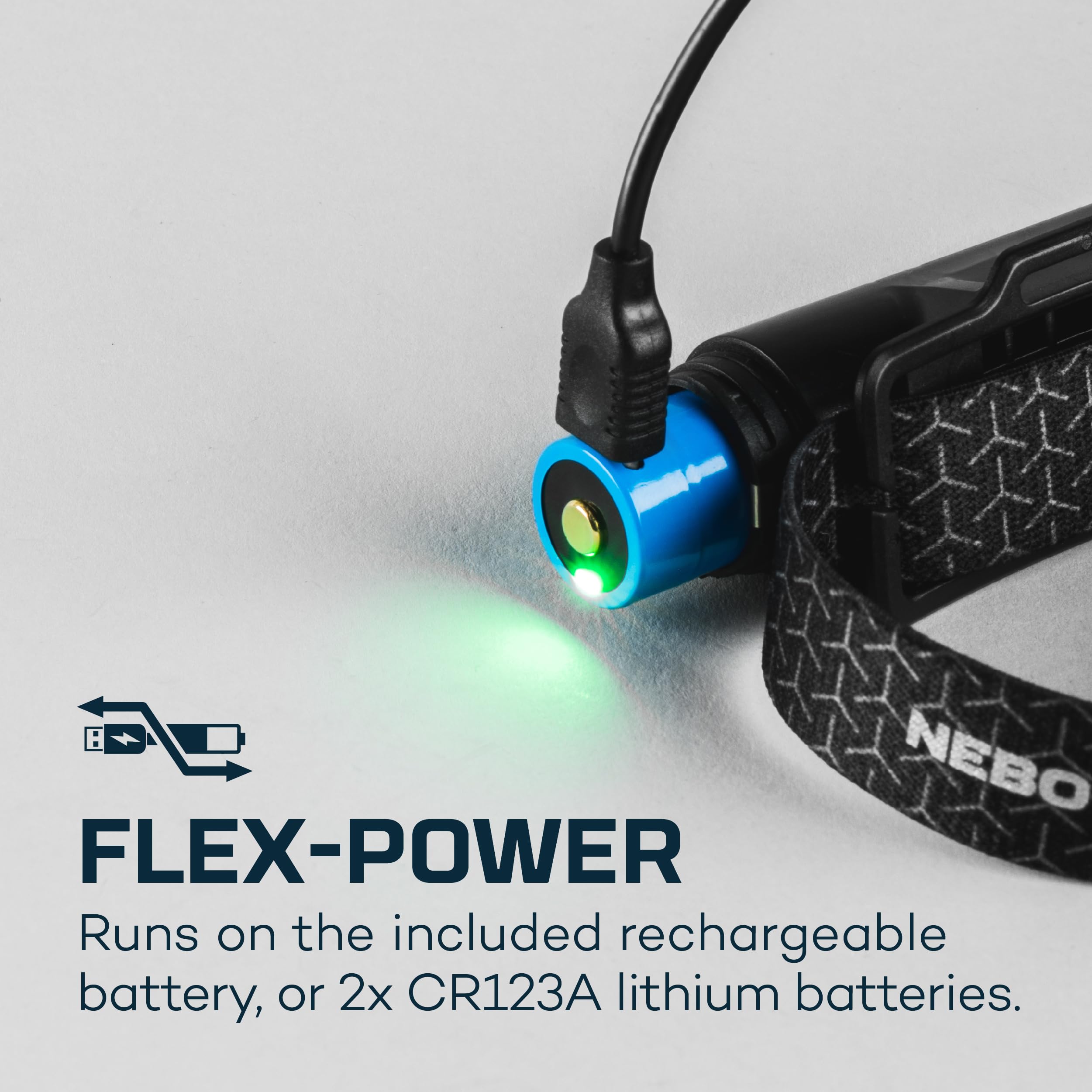 NEBO Einstein Powerful 1000 Lumen Headlamp with Flexpower, Compact Low-Profile Headlamp with 5 Light Modes, Black