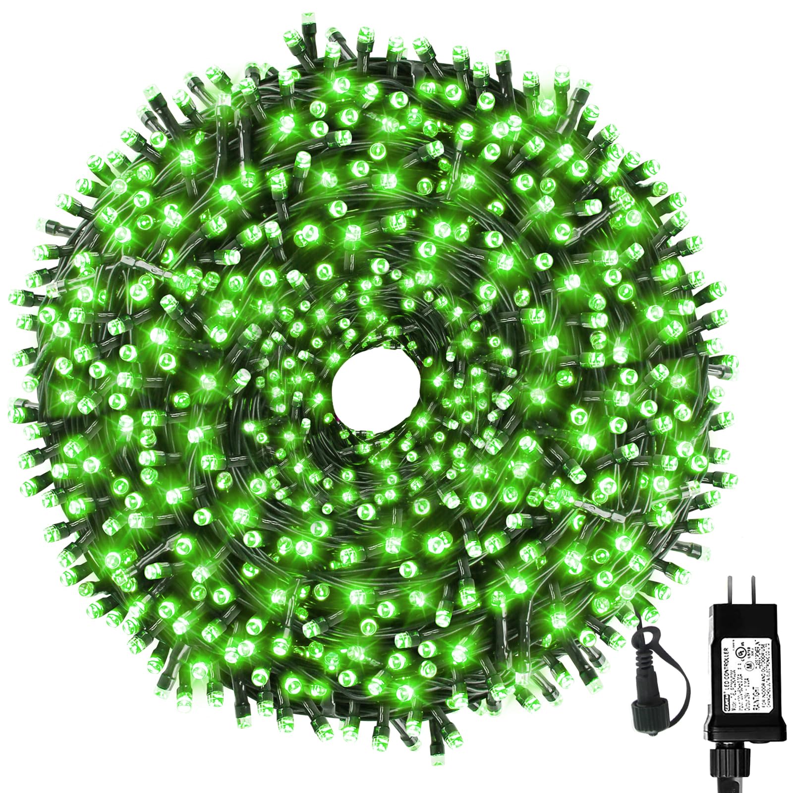 Mzd8391 Upgraded 105Ft 300Leds Christmas Lights Outdoor Indoor String Lights 8 Modes Memory Function For Christmas Tree Party Decoration (Green)