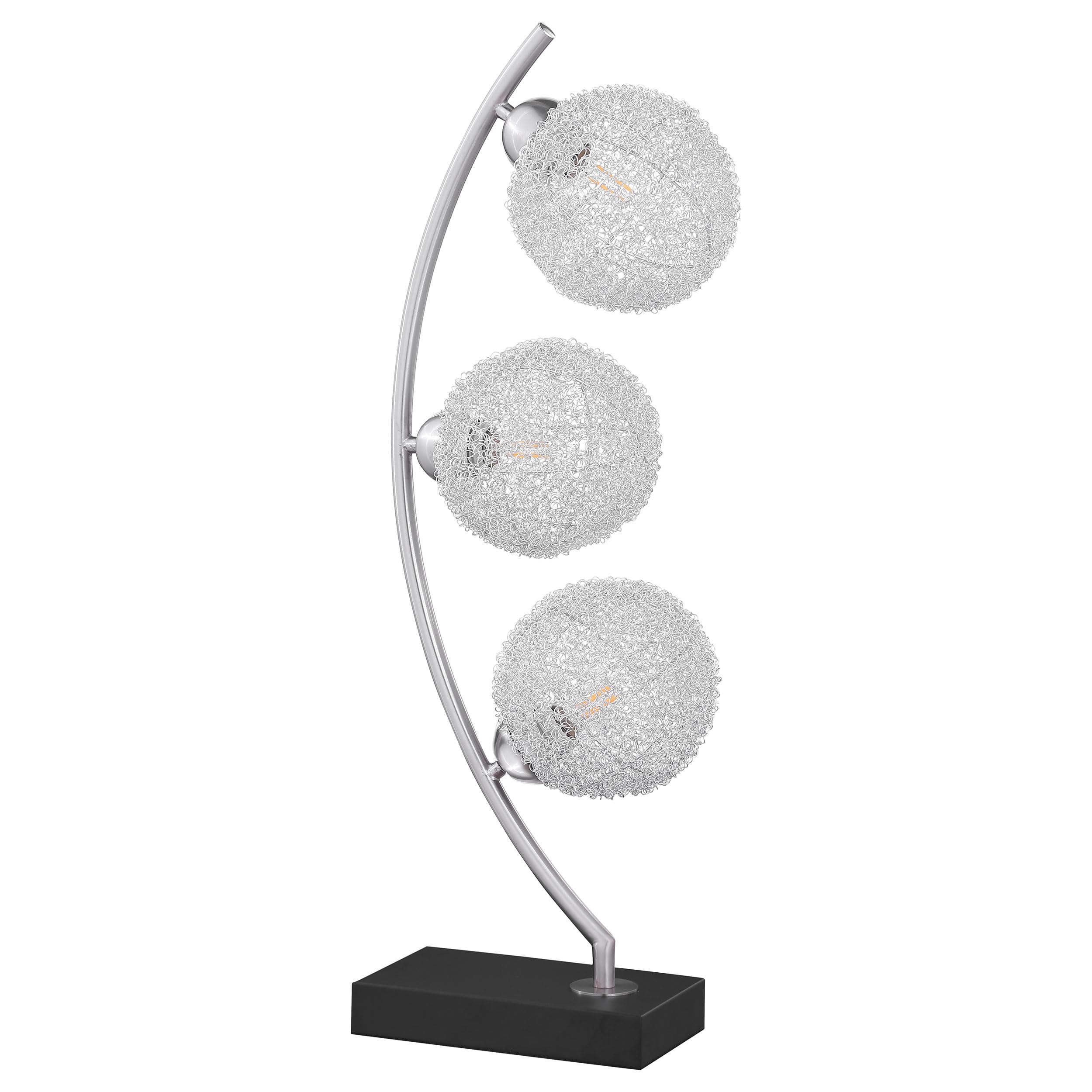 Coaster Home Furnishings Claudia 30-Inch Woven Spherical Metal Table Lamp Black