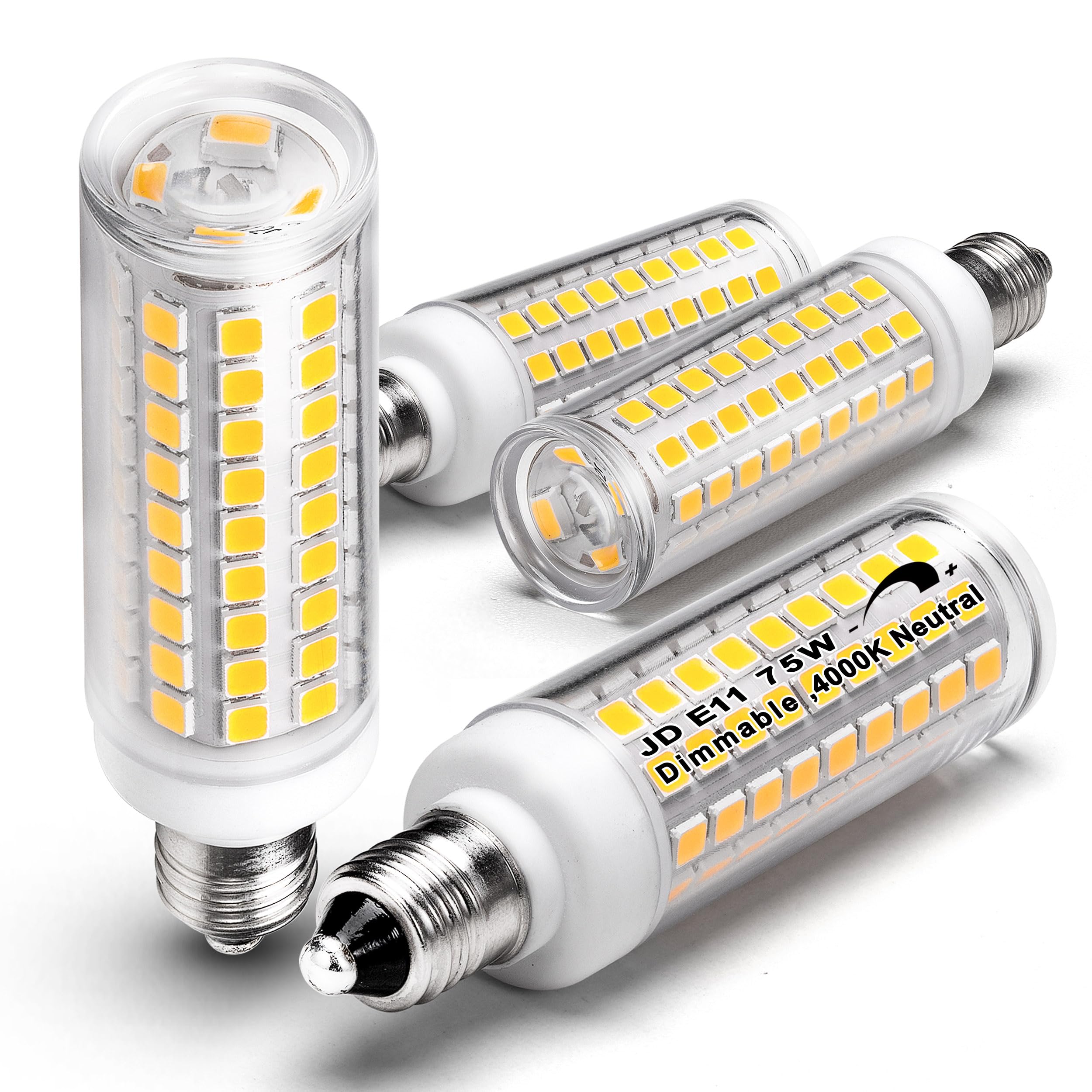 Dimmable E11 Led Bulbs,Jde11 120V 75W Halogen Candelabra Bulbs Replace,T3 T4 Mini Base Jd E11 Bulb, 4000K Natural White 7W 750Lm