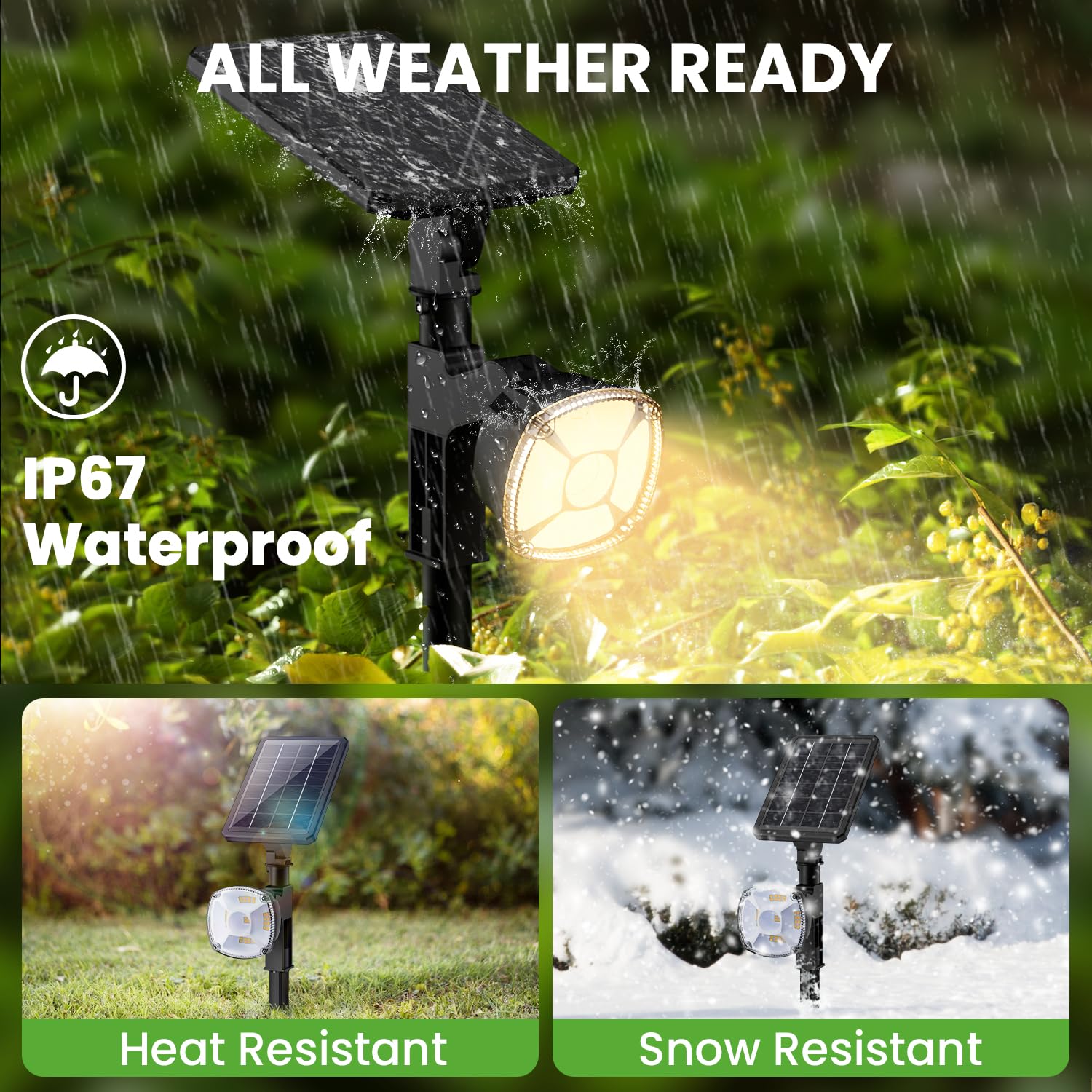 High-Power Solar Spot Lights - 4 Pack, 36 Led/3 Modes/360, Auto On/Off, Ip67 Waterproof, 2-In-1 Wall Lights For Outdoor Tree Gar