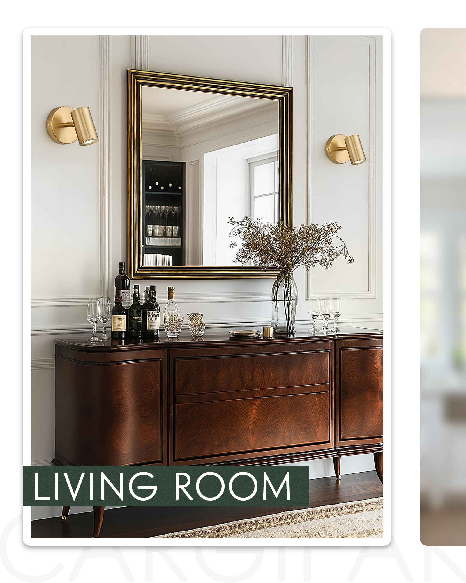 Cargifak Gold Wall Sconce  Modern Wall Light Fixture  Led Track Lighting With Gu10 Bulb For Bedroom Entryway Bathroom Kitchen Cksl4830-1W-Bb-B