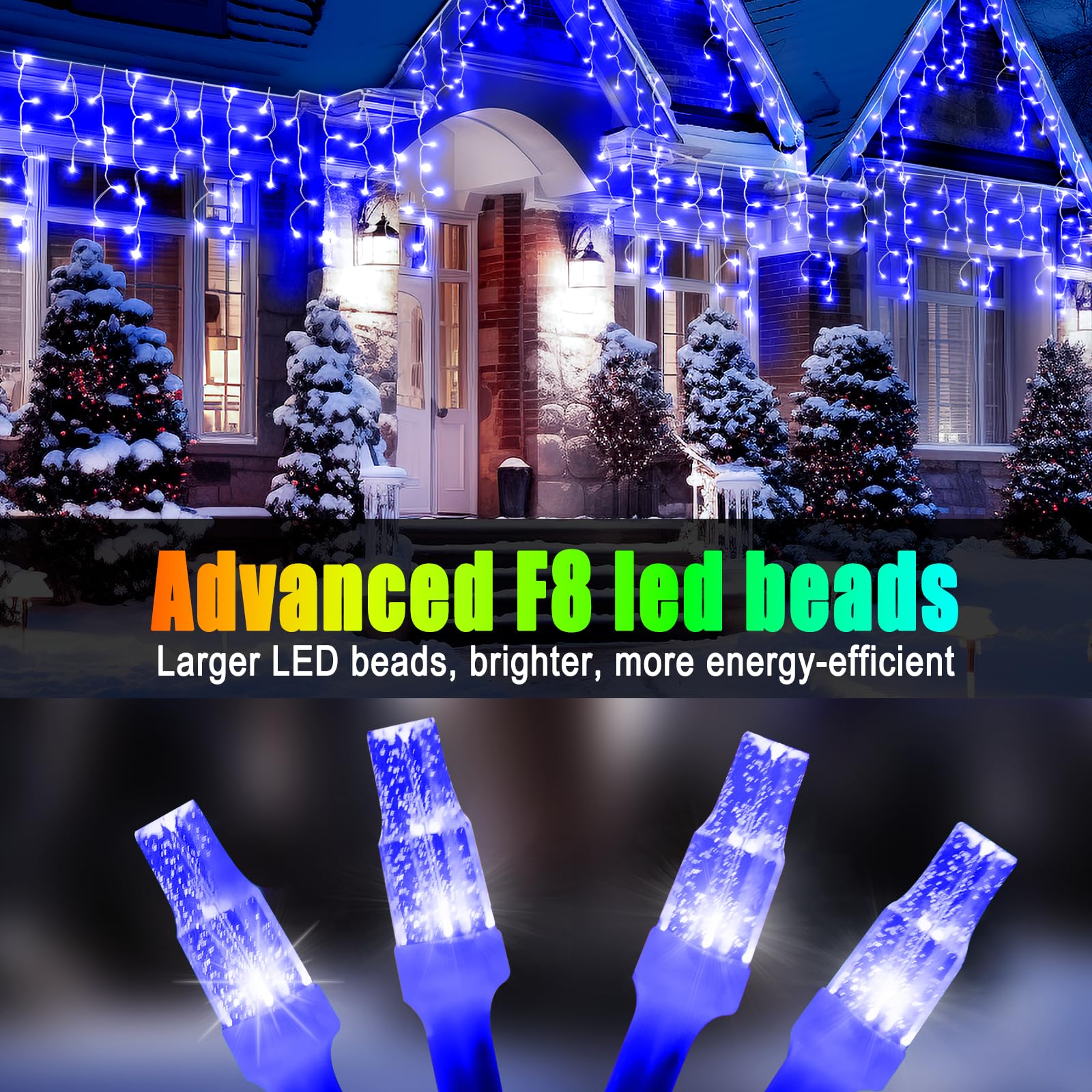 49Ft 450Led F8 Upgraded Christmas Lights Decorations Waterproof 8 Modes Christmas Lights Outdoor With Memory And Timer Fairy Lig