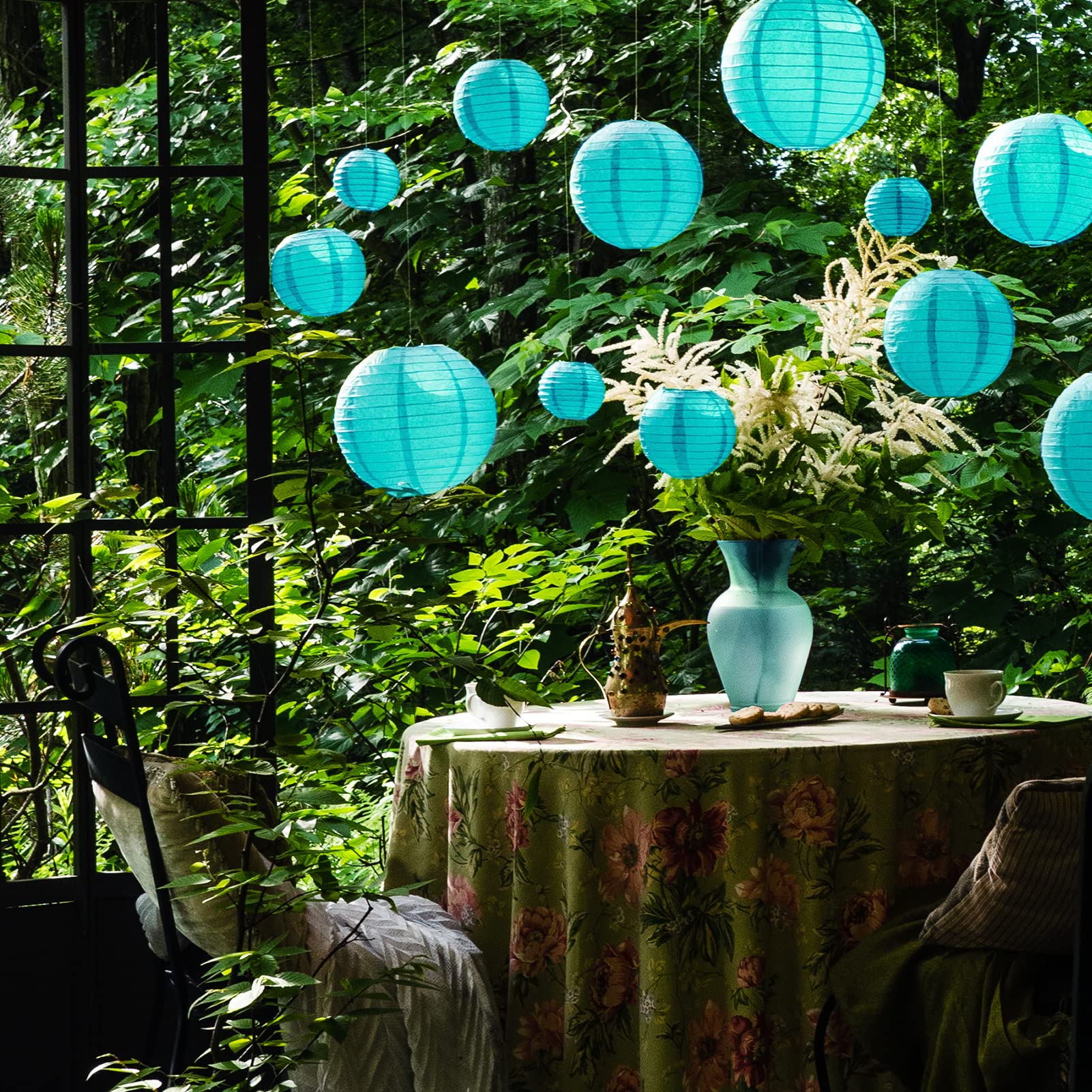 Teal Paper Lanterns - 25 Piece Set - Turquoise Party Decorations For Birthdays, Weddings And Special Occasions By Avoseta