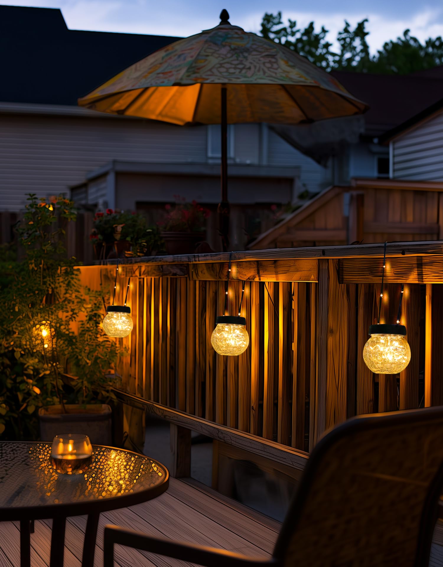 Partphoner Solar Lights Outdoor Waterproof 12-Pack  Solar Powered Hanging Lantern  ed Glass Hanging Globes For Yard Decor Christmas Decoration  Shepherd Hook  Garden Tree Table Ornaments  Warm