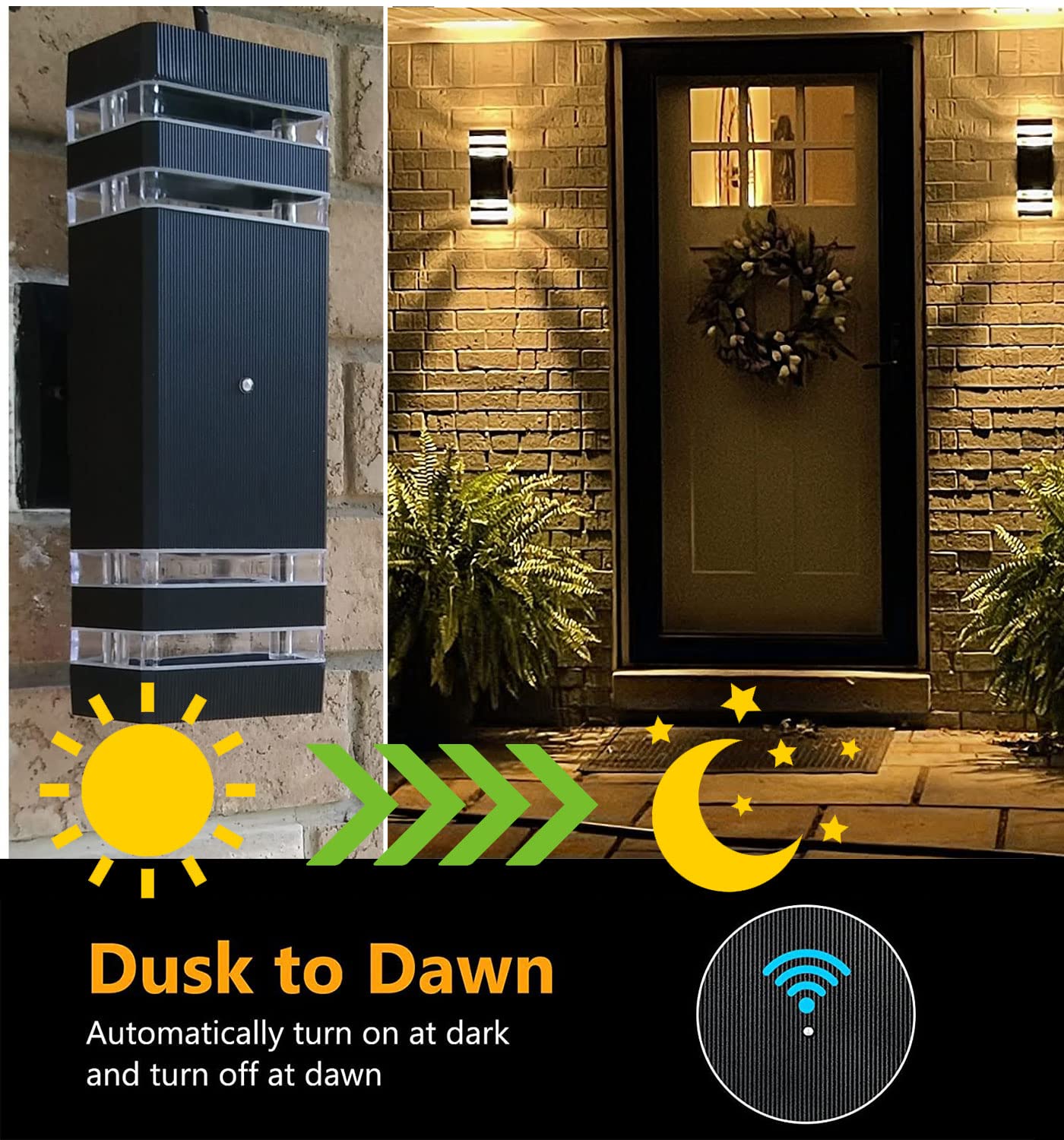 Tewei Dusk To Dawn Led Wall Light, 14W Ip65 Waterproof, 3000K Warm White, Outdoor Fixture