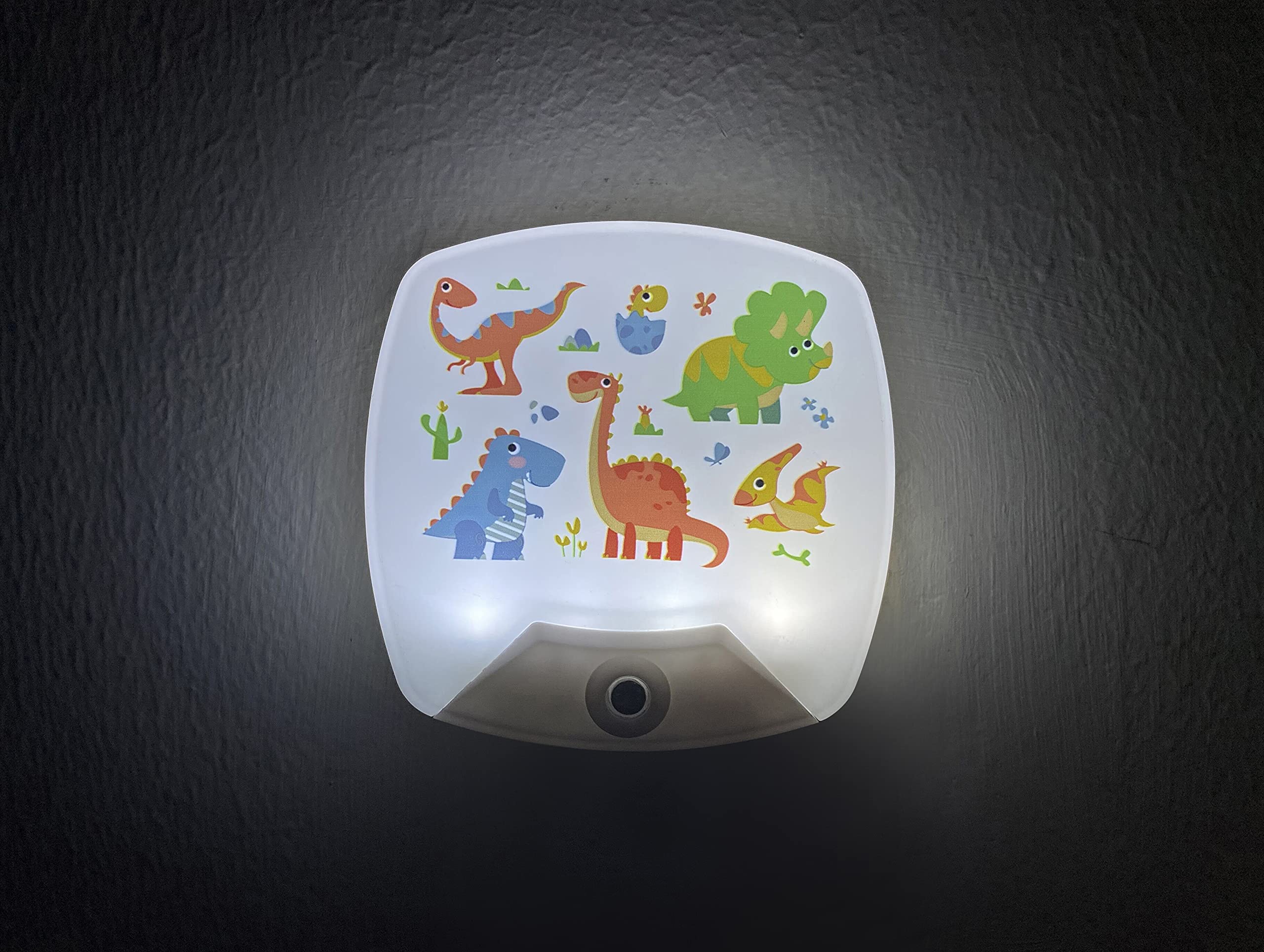 2 Pack - Cartoon Dinosaur LED Plug-in Night Light for Kids - Wall Lamp Take Good Care Children Sleep Light Sensor Auto Controlle