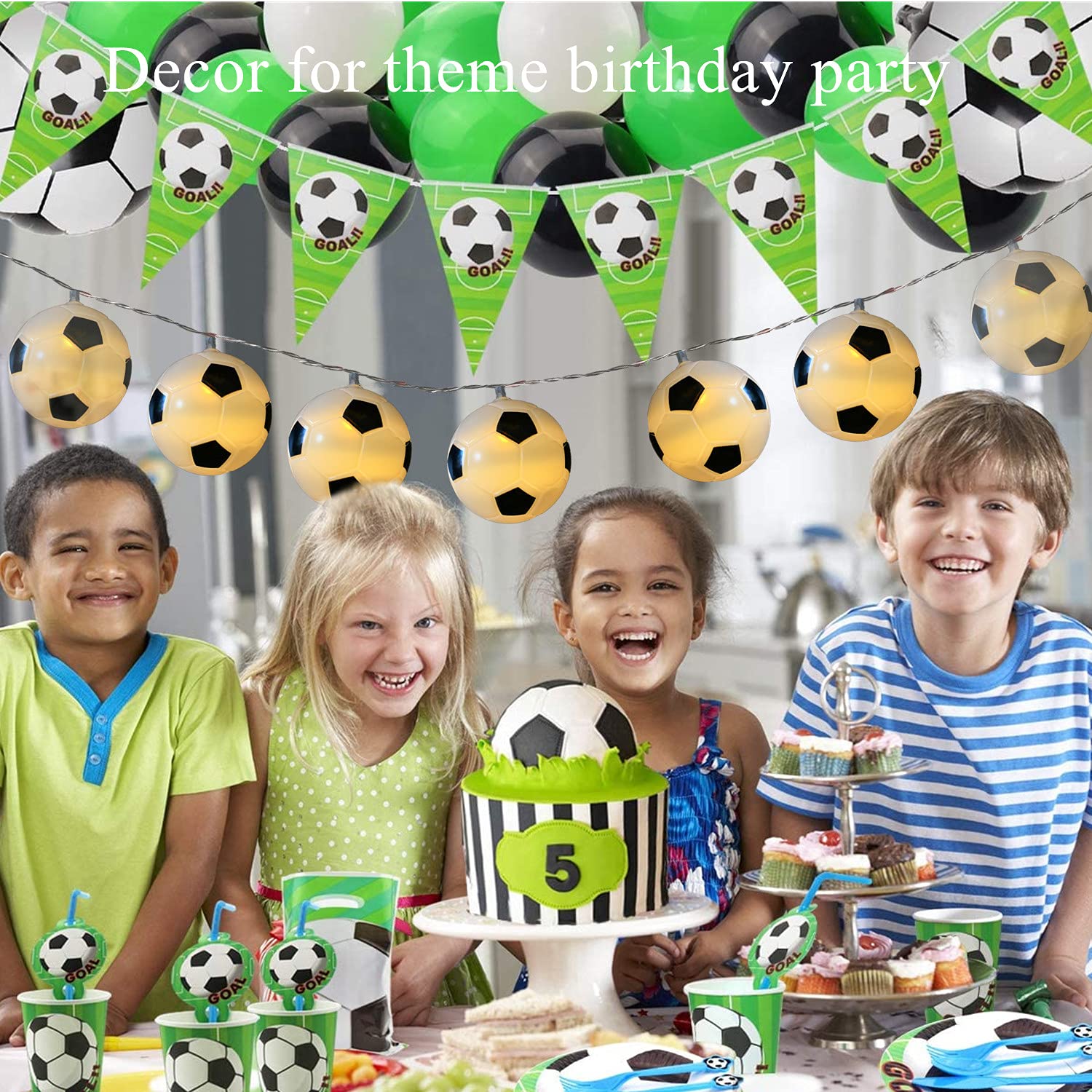 Codear Soccer Ball String Lights For Boys Girls Bedroom,Battery Operated 5Ft 10 Led Soccer Fairy Lights For Son Grandson Kids'Room Classroom Theme Party Indoor Decor Christmas Birthday Gift