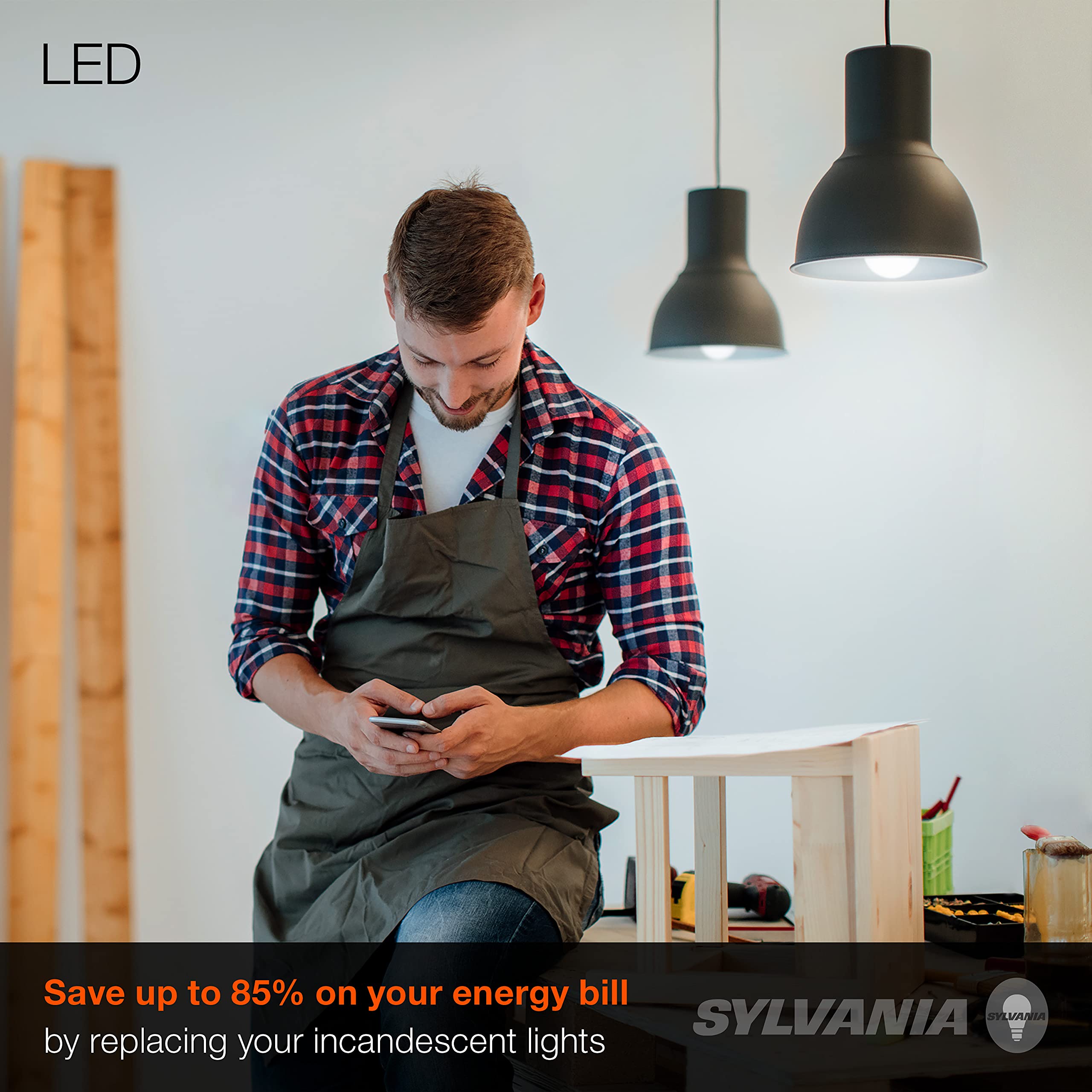 Sylvania Led A19 Light Bulb, 60W Equivalent, Efficient 8.5W, 800 Lumens, Frosted, 5000K, Daylight - 12 Pack (74470)