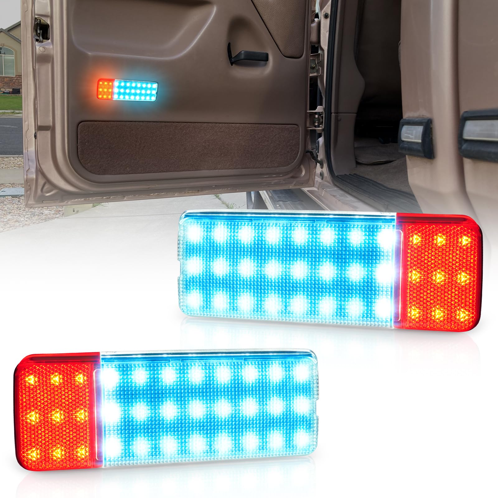 Neifiles Led Interior Door Panel Lights Reflector Courtesy Light Compatible With Ford Bronco F150 F250 1992-1996,F350 1992-1997,