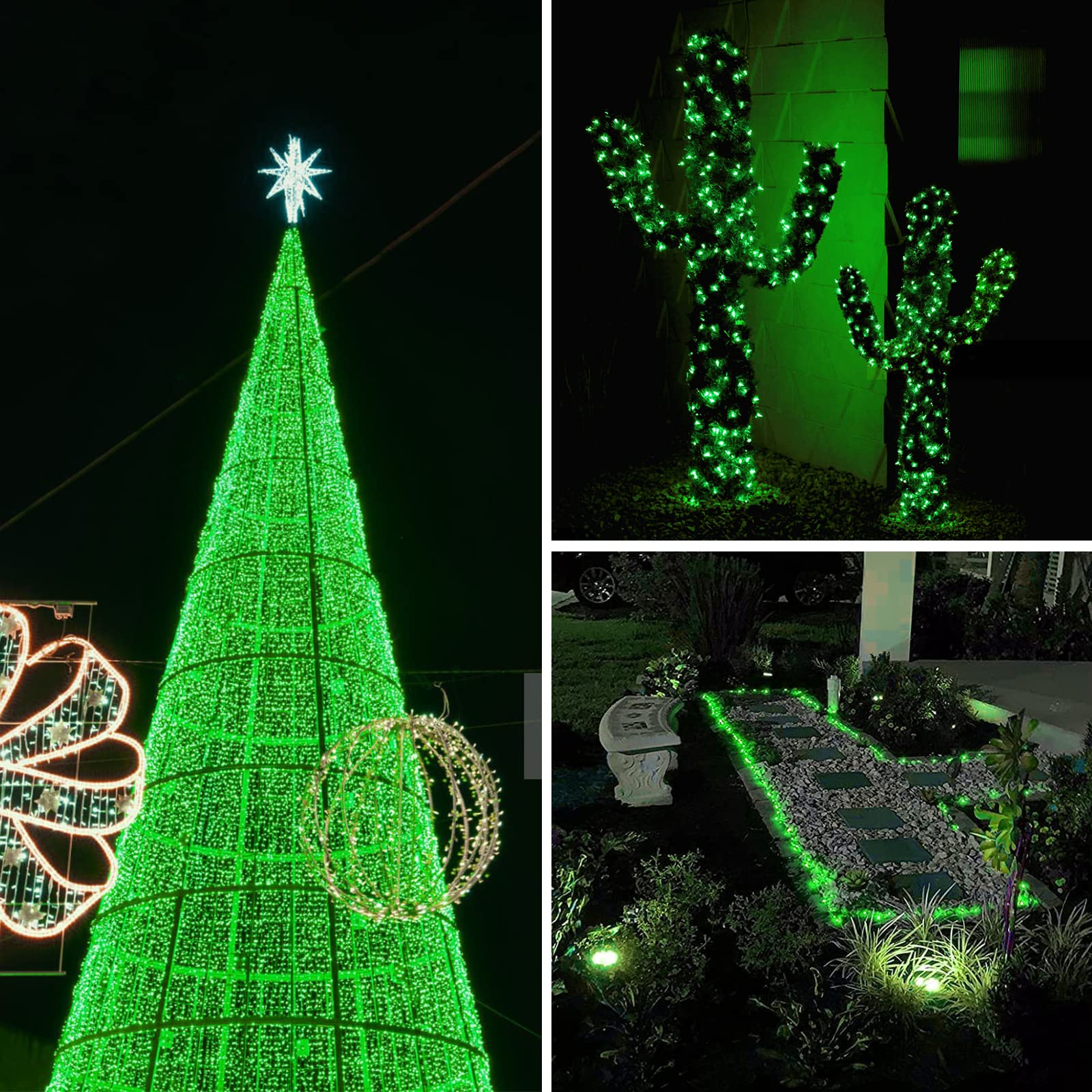 Solar String Lights Outdoor, 2-Pack 80Ft 200 Led Solar Christmas Twinkle Lights Outside Waterproof Copper Wire 8 Modes Solar Fai