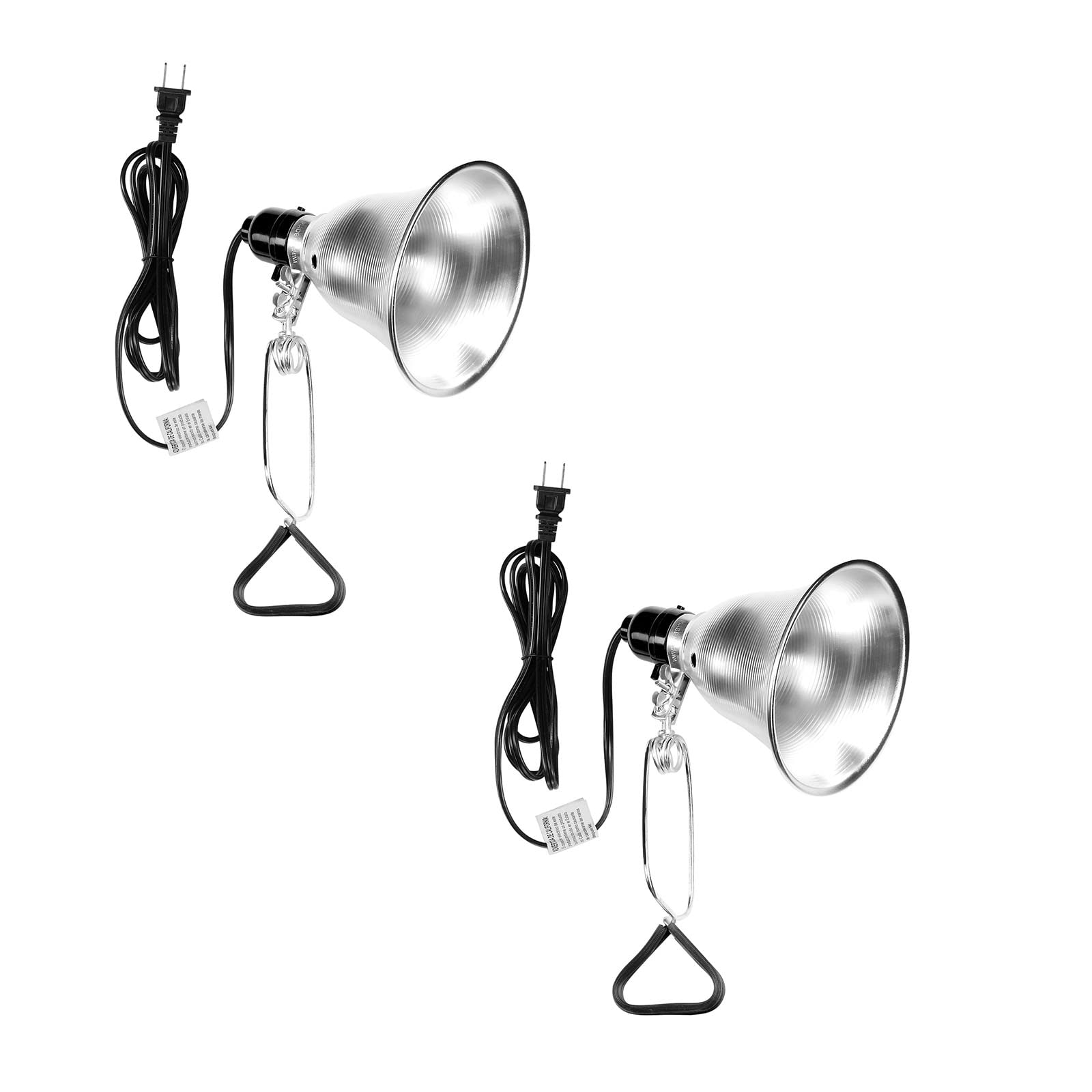 Simple Deluxe Clamp Lamp Light 2-Pack, 5.5in Aluminum Reflector, 60W E26, Black, Model HIWKLTCLAMPLIGHTSX2V1