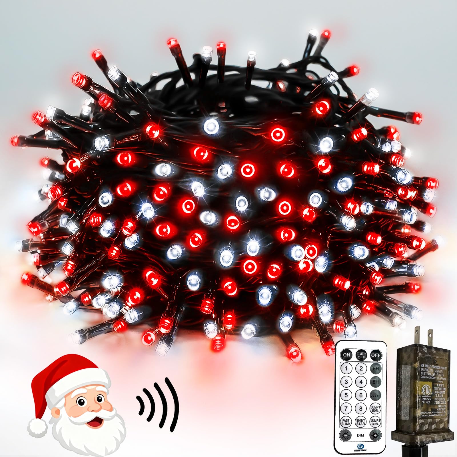 Voice Controlled Christmas Lights With Remote  99 Ft 300 Led String Lights Indoor Outdoor With 12 Modes 3 Timers  Dimmable Twinkle Light Plug In Waterproof For Xmas Tree Party Decor  Red And White