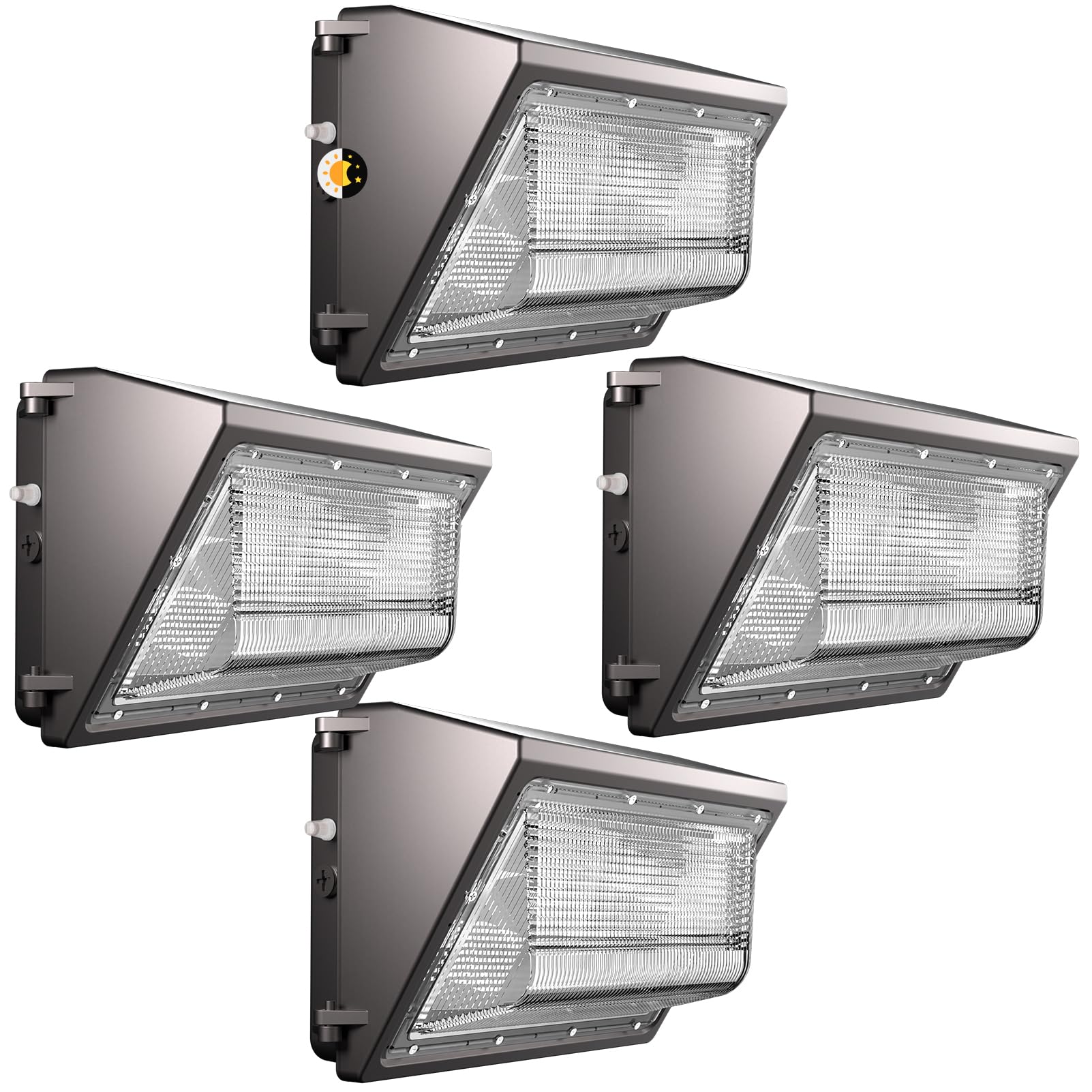 Lightdot 4 Pack 200W LED Wall Pack Lights, Wall Mount Outdoor Exterior Lighting, 100-277V, 30000LM Dusk-to-Dawn, IP65 ETL, 60ft 