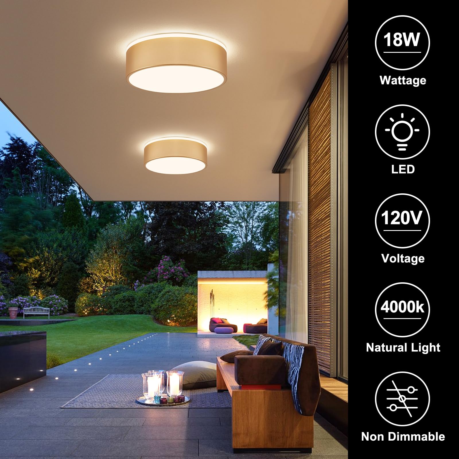 Vikaey Gold Led Ceiling Light, Modern Flush Mount Ceiling Light Fixture, Minimalist Round Metal Lighting Fixture Ceiling Lamp For Hallway, Entryway, Bedroom, Balcony, 11.81 Inch