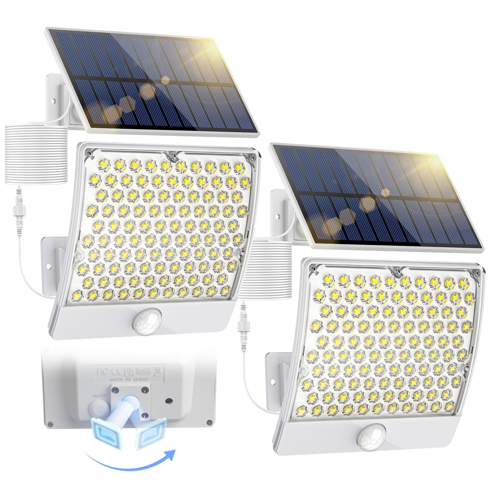 Kingband Outdoor Solar Lights, 105 LED Solar Motion Sensor Flood Lights, IP65 Waterproof, Light Up Your Night for Front Door She