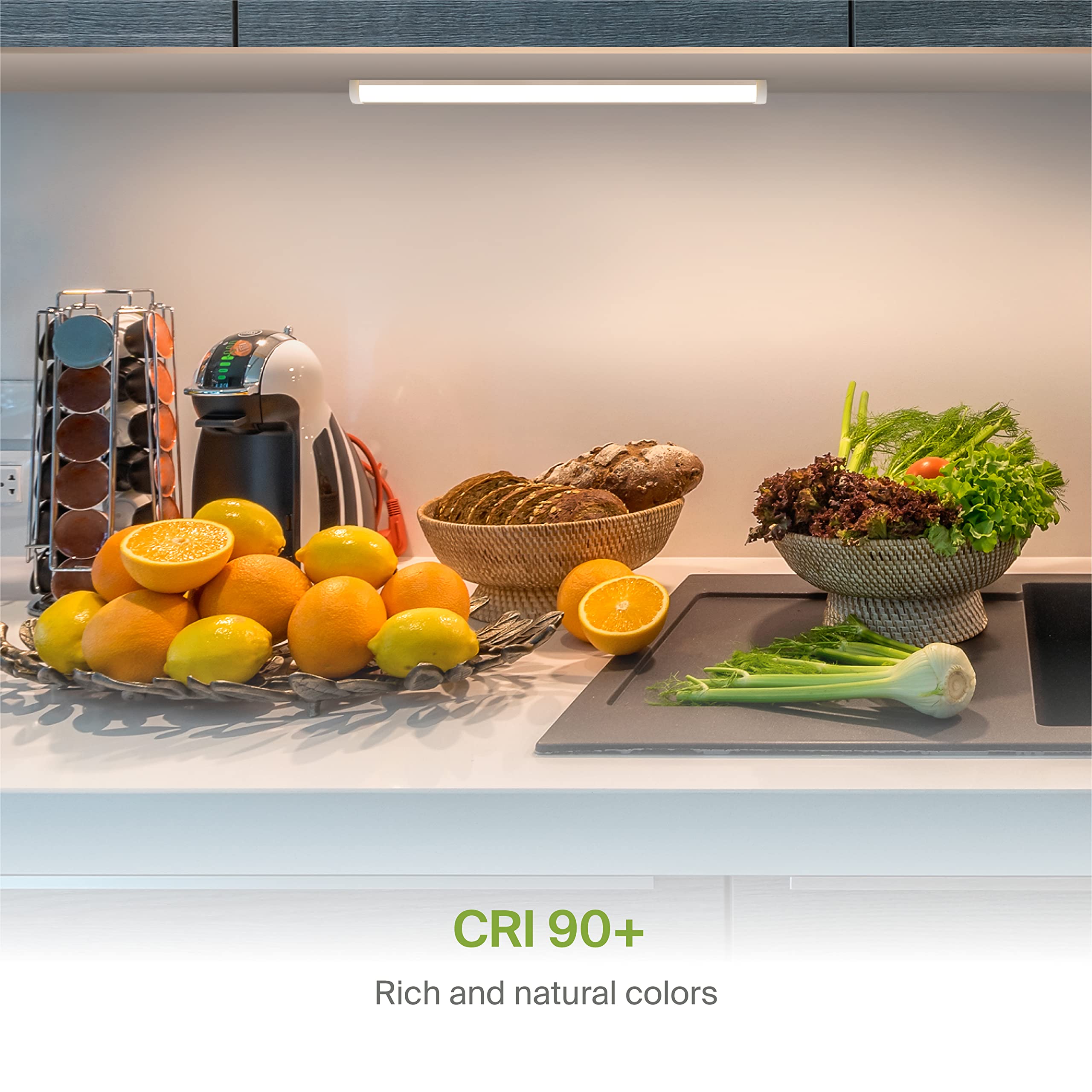 Asd Led Under Cabinet Lighting With 1 Power Outlet, 18 Inch 8W 715 Lm, Hardwired Under Cabinet Lights For Kitchen, 3000K/4000K/5