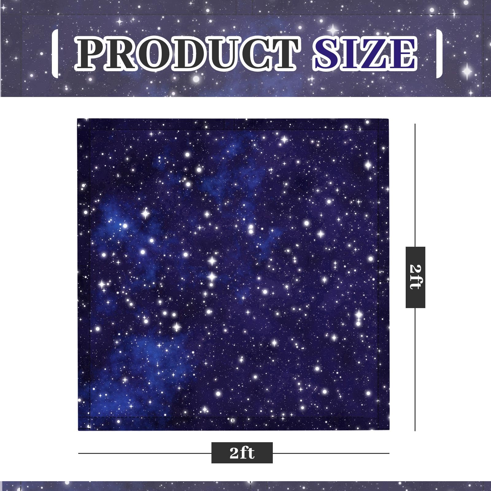 Baquler Fluorescent Light Covers, 2x2 ft, Magnetic, Flame Retardant Fabric, Starry Sky Design
