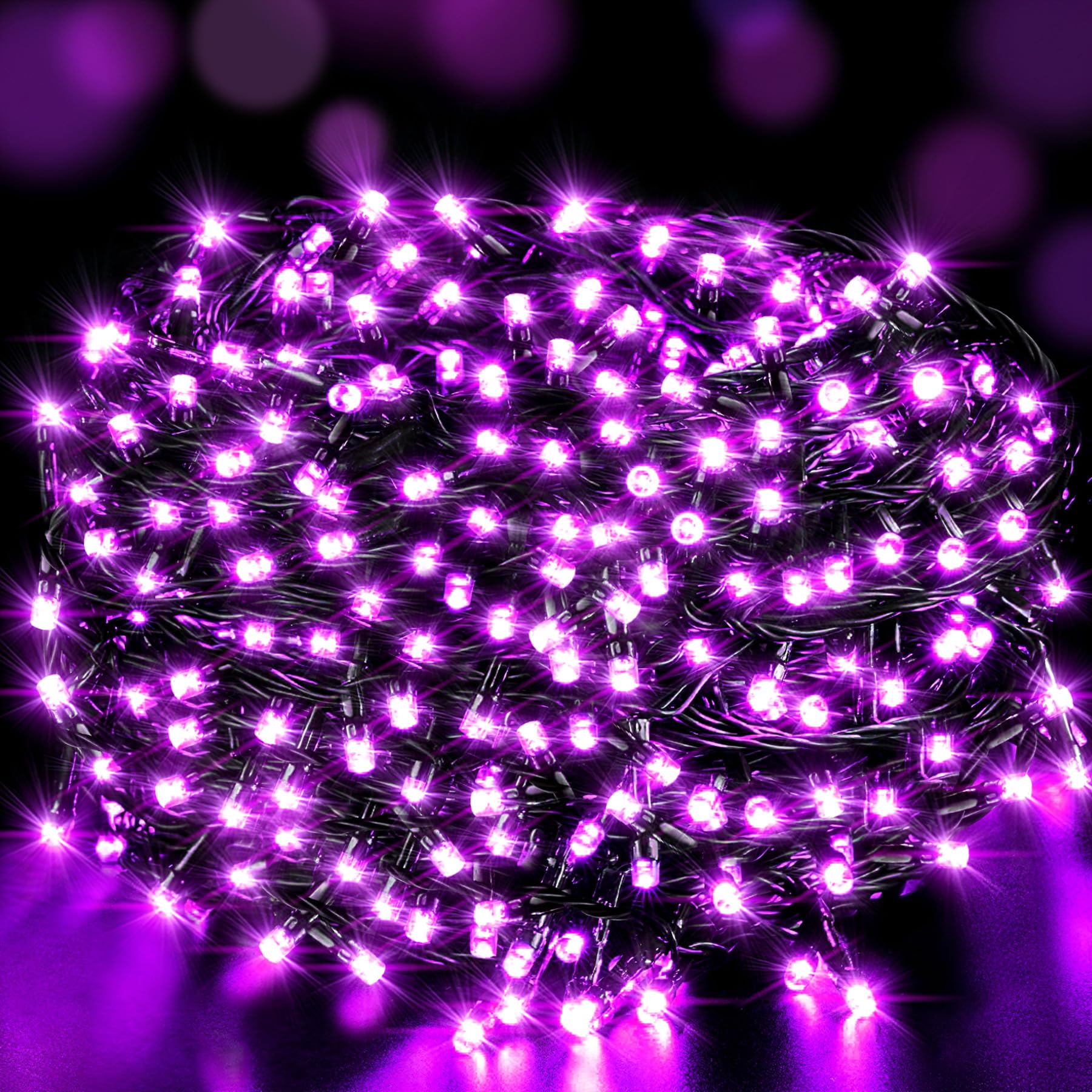 LetsFunny 300 LED Christmas String Lights, UL Certified, 108FT, Purple Light, Model JT-DC030V0200, Indoor & Outdoor Decor