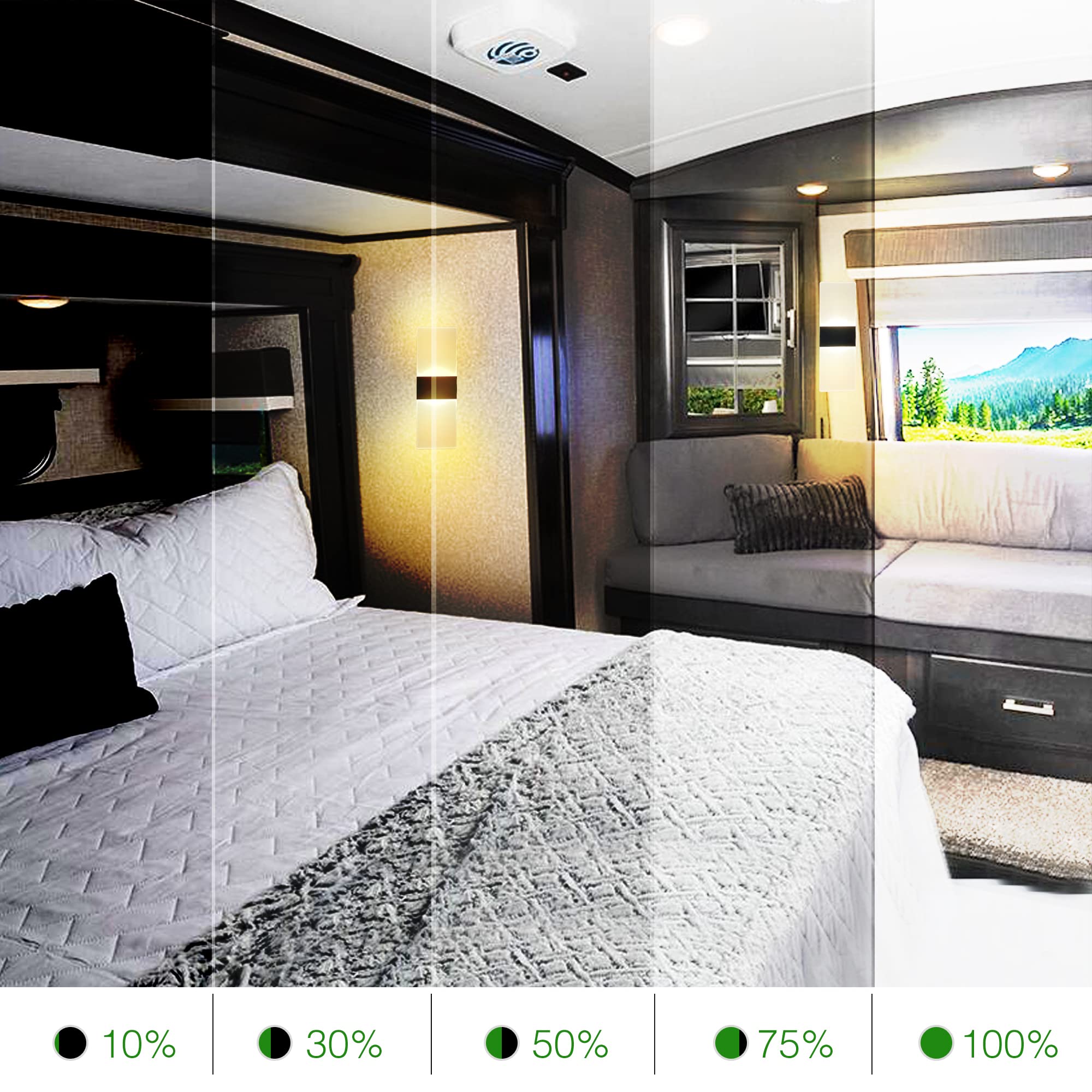 Homdec 2Pack Rv Led Wall Sconce With Switch, 12Volts Rv Interior Vanity Light Fixture With Acrylic Lens, Led Bedside Light For Rv Motorhome Camper Trailer