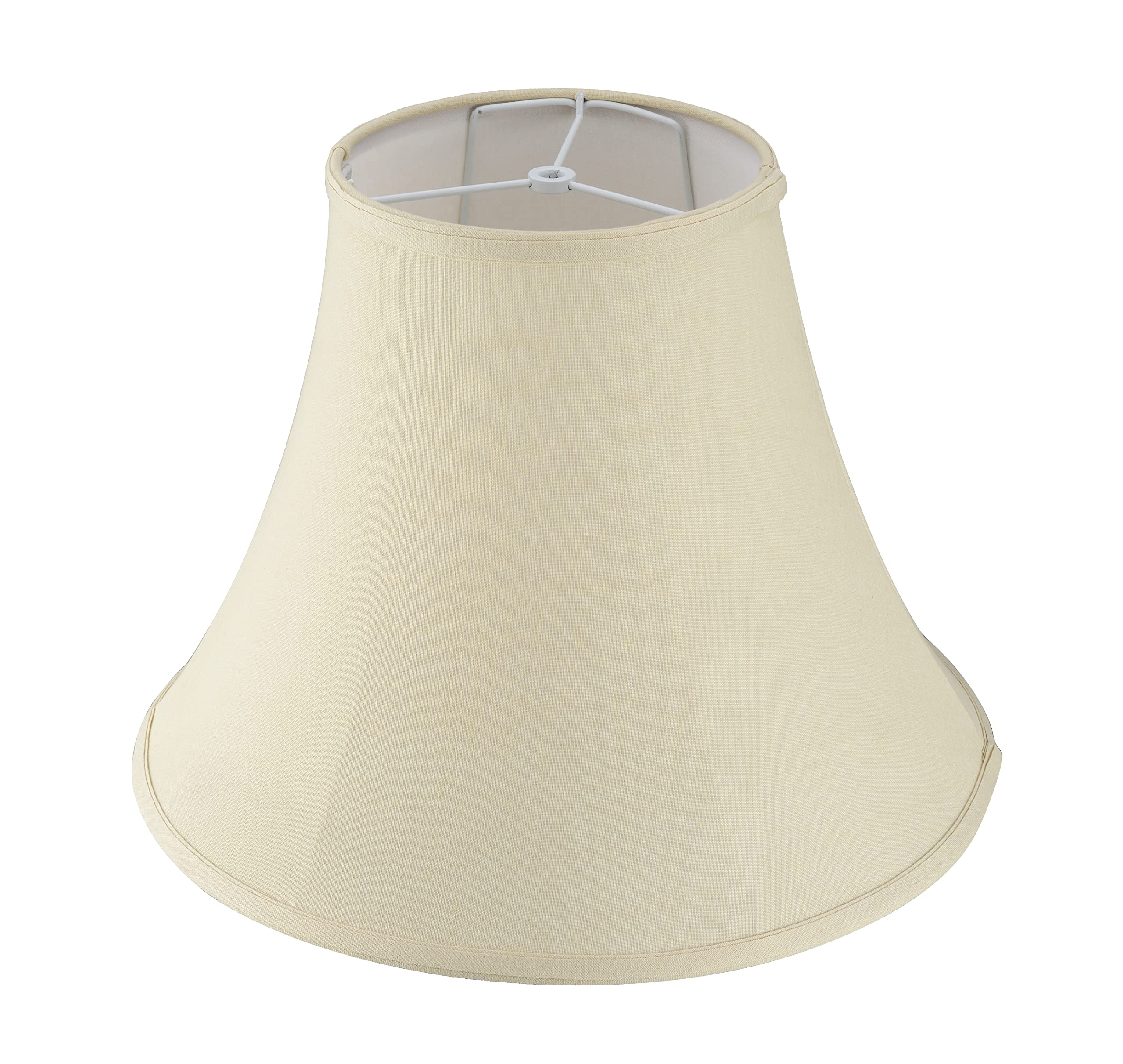 Aspen Creative 38004-2, Bell Collapsible Spider Lamp Shade, Beige, 8&quot; Top X 17&quot; Bottom X 13&quot; Slant Height, Set Of 2