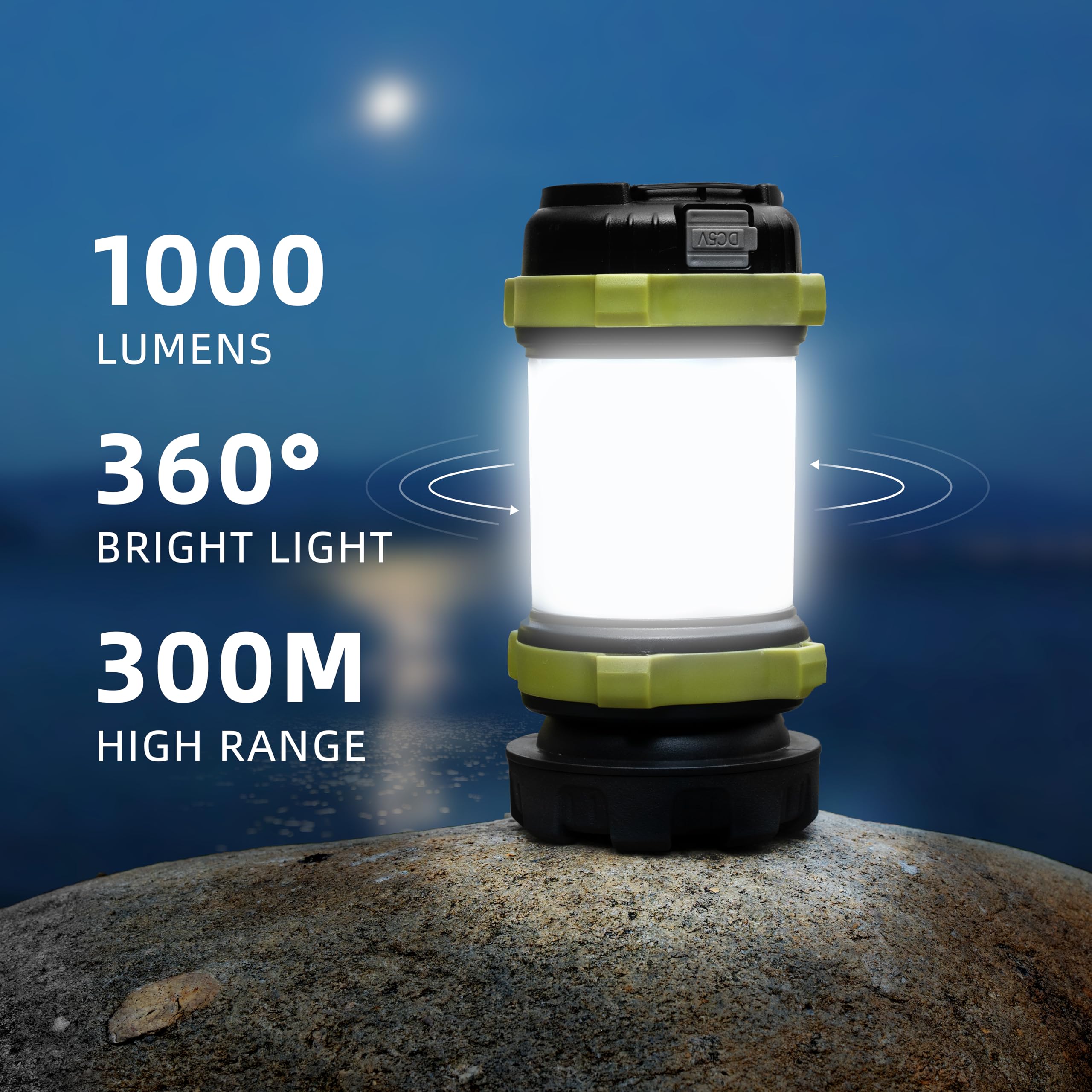 Alpswolf Camping Lantern Rechargeable, 2 Pack Camping Flashlight 4000 Capacity Power Bank,6 Modes, Led Lantern Camping, Hiking, Outdoor Recreations, Usb Charging Cable Included