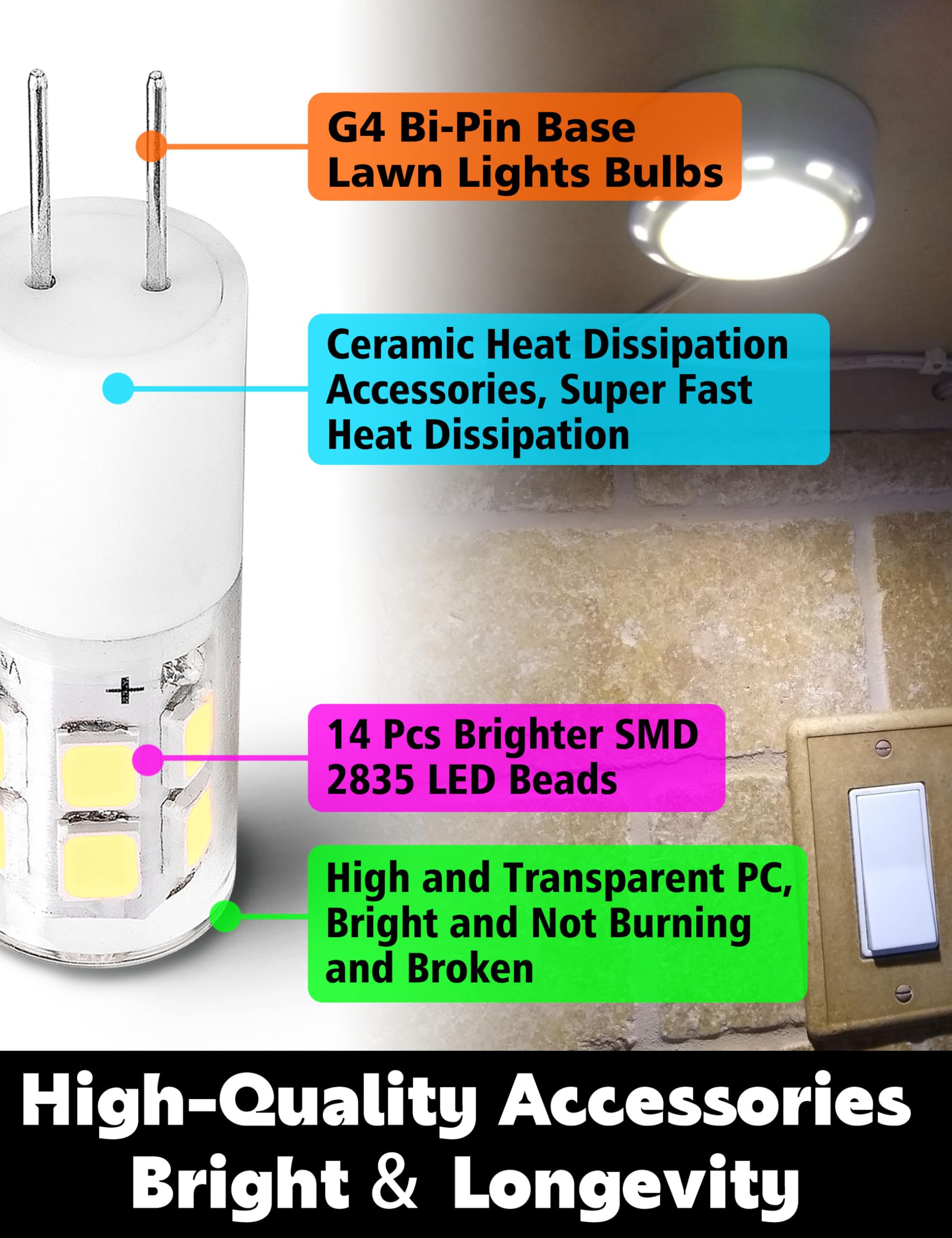 G4 Rv Interior Led Bulb 3W Replace 10W/20W/30W, 6000K White T3 Jc Bi-Pin Base Ceiling Recessed Puck Camper Light Bulb,12V G4 Bul