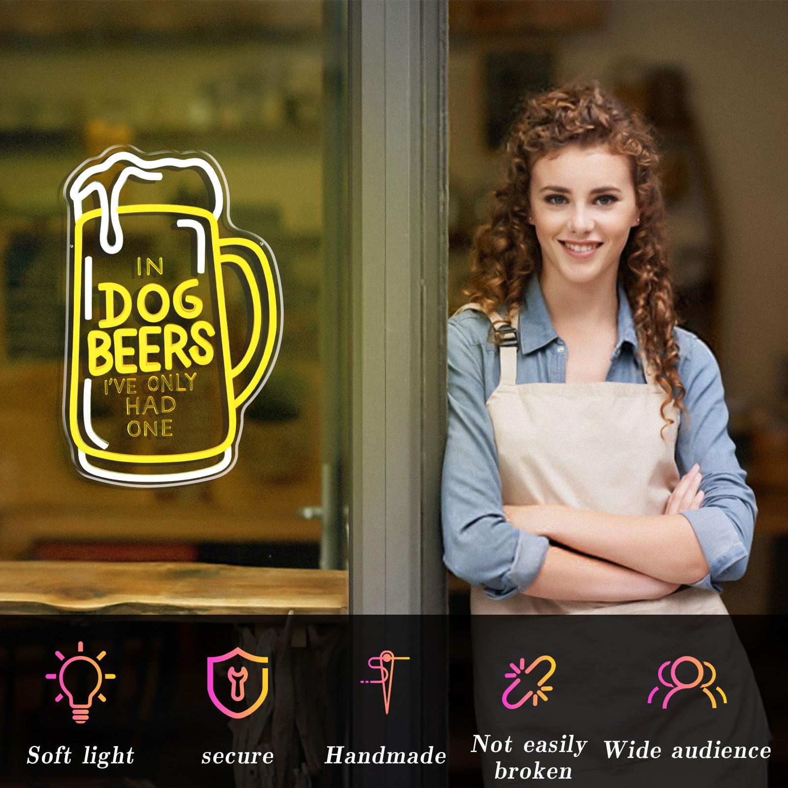 Dog malt-inspired Neon Sign For Wall Decor Dimmable malt-inspired Signs Bar Led For Man Cave Light Up Sign For Bedroom Home Shop Pub Bistro Party Restaurant Game Room Decor Christmas Gifts