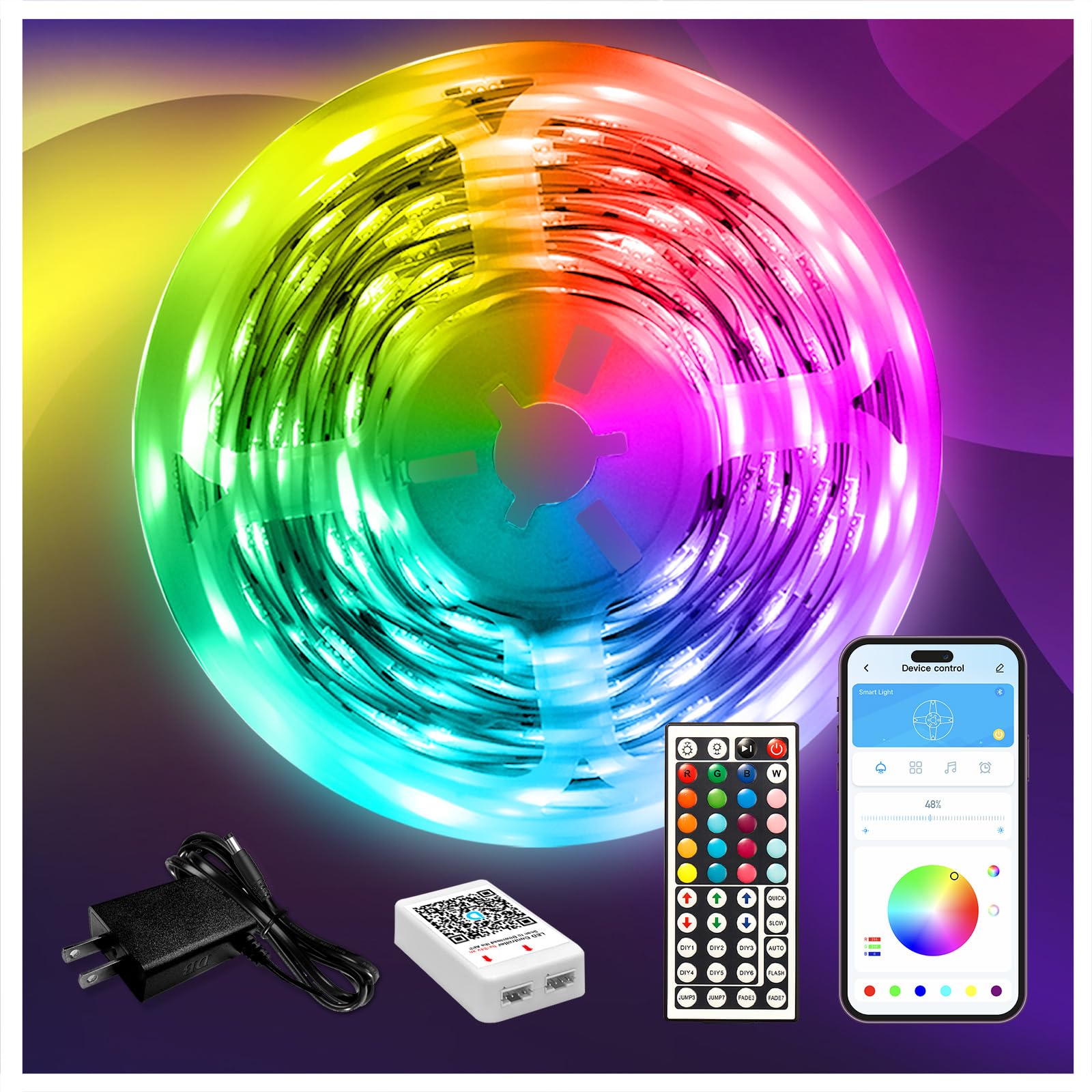 Daybetter Led Strip Lights 110 Ft Ultra Long Smart Light Strips With App Control Remote Rgb Music Sync Color Changing Lights For