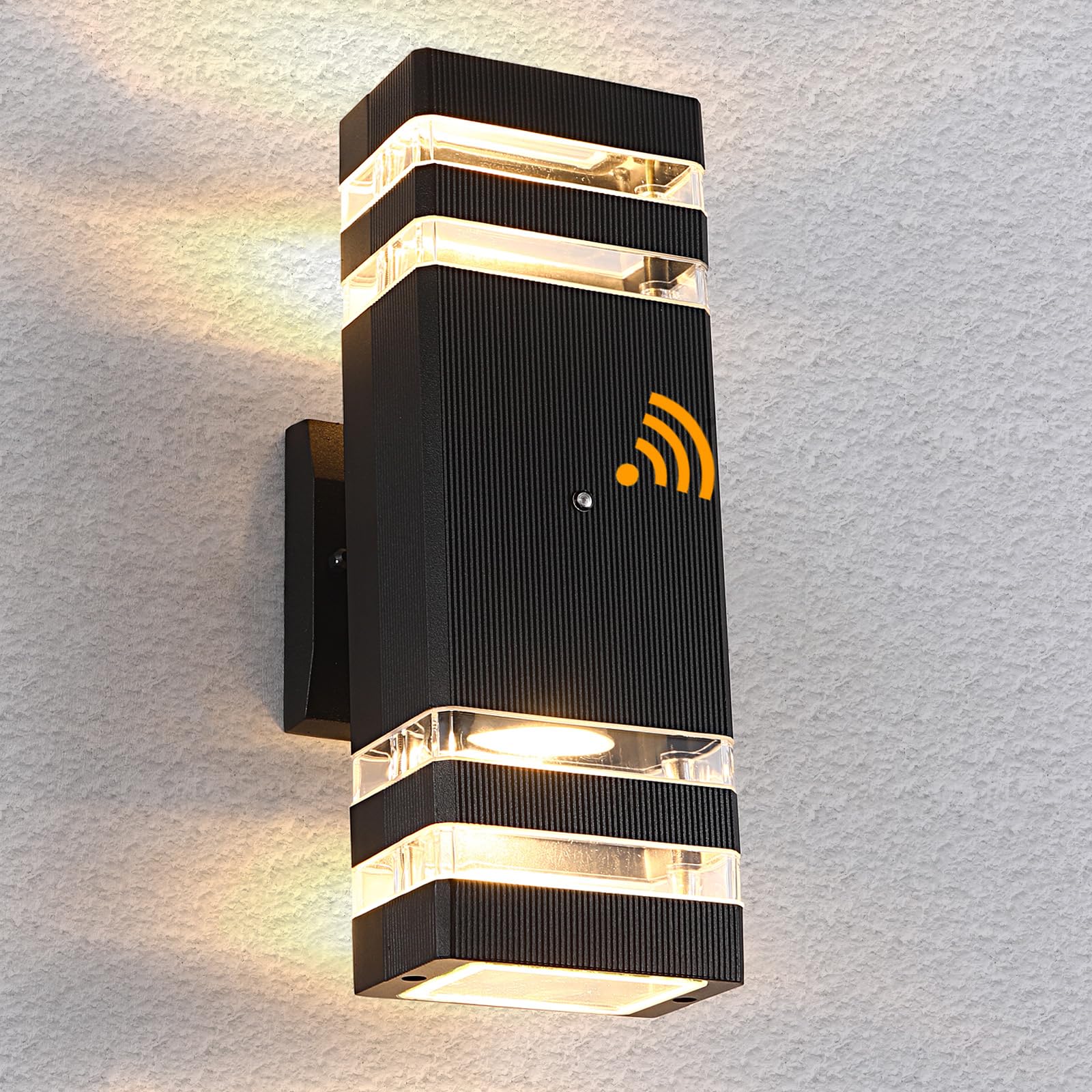 Boxcupin Dusk To Dawn Led Wall Sconce, Waterproof Black Outdoor Light Fixture For Porch & Patio