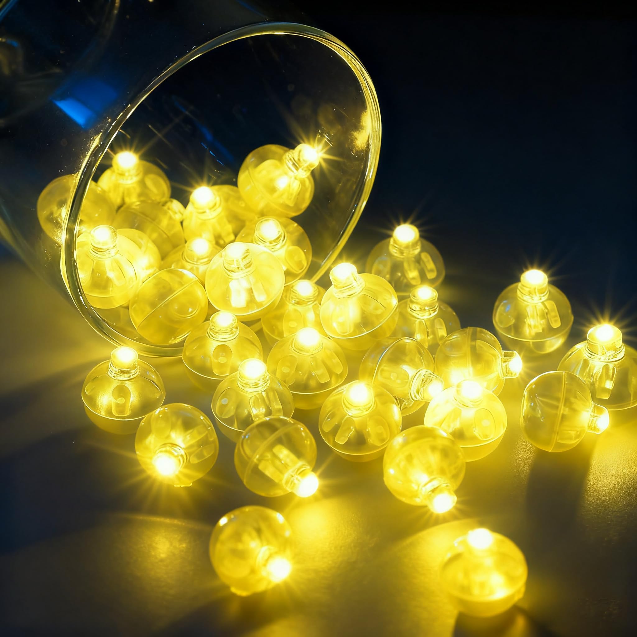 LIHAO 30pcs LED Balloon Lights Mini Round LED Ball Lights for Christmas Halloween Birthday Wedding (Warm White)