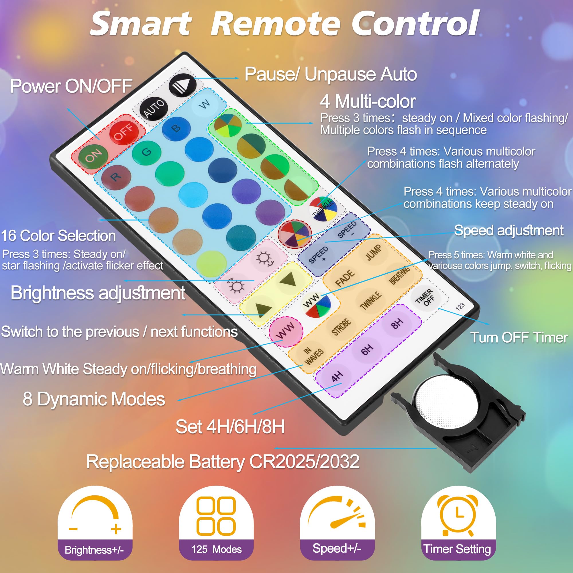 300 Led Rope Lights Outdoor String Lights Plug In  100Ft Warm White & Color Changing Christmas Lights Outdoor  Fairy Lights With Remote  Rope Lighting Waterproof For Garden Balcony(Not Connectable)