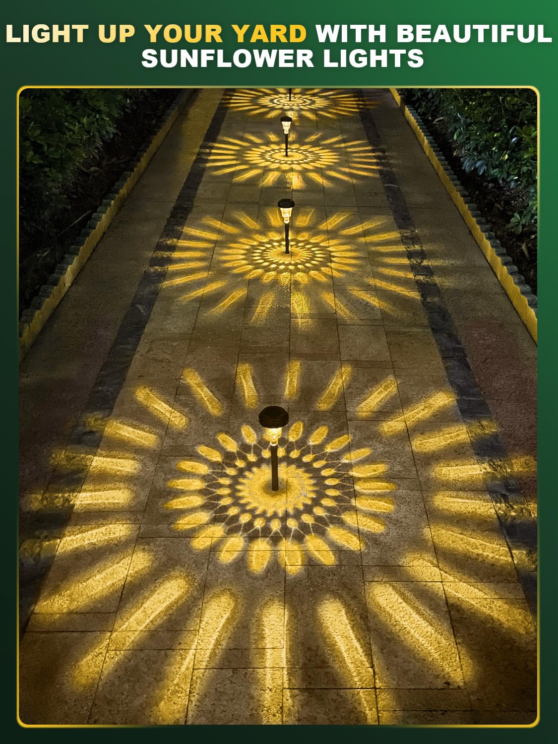 Roor Ultra Bright Solar Lights 8 Pack, Outdoor Solar Yard Pathway Lights, Warm White Ip67 Waterproof Led Garden Lights For Path,