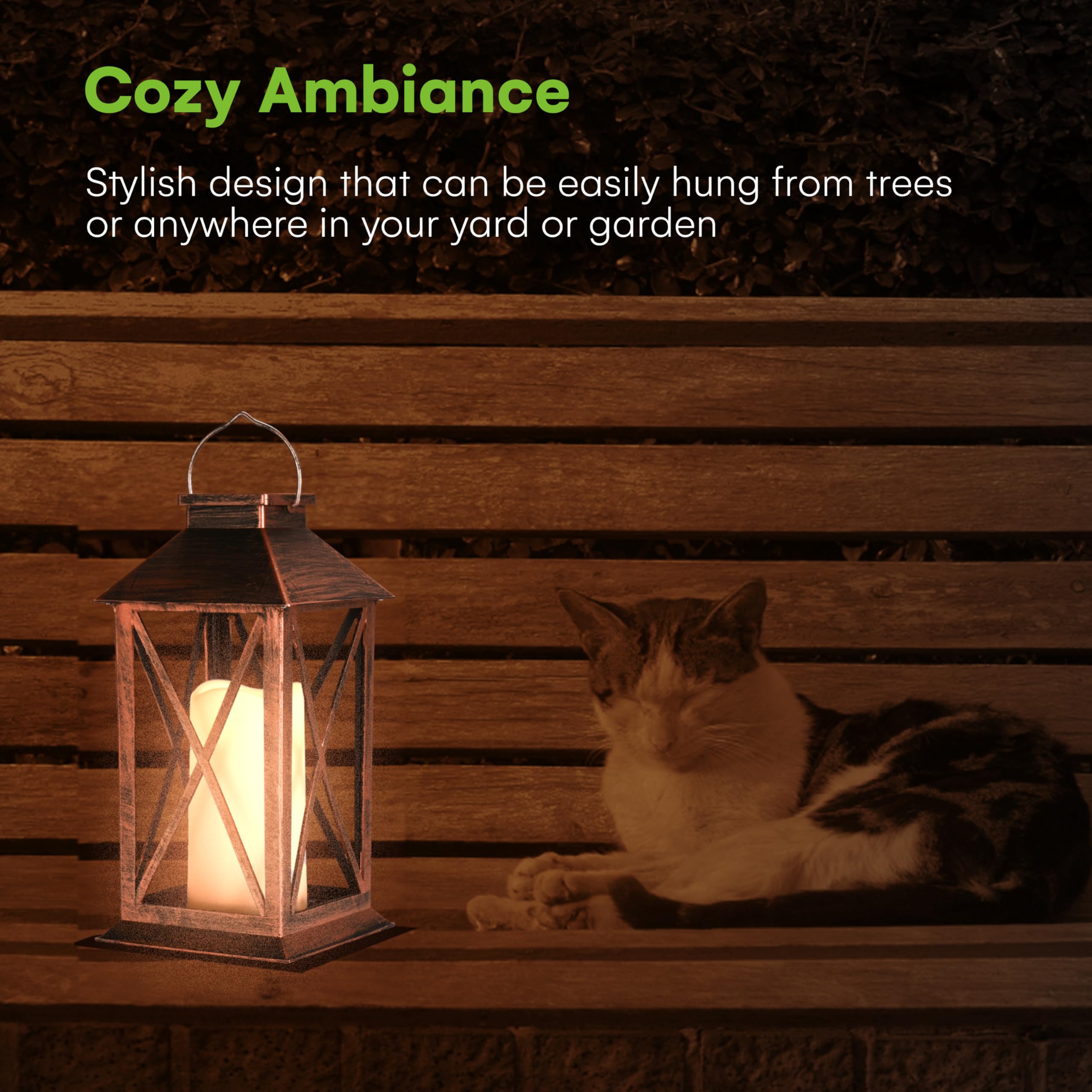 Steadydoggie - Solar Lantern Waterproof - Decorative X Pattern Hanging Patio Lights Or Table Lamp - Illuminated No Cords Jar Lan