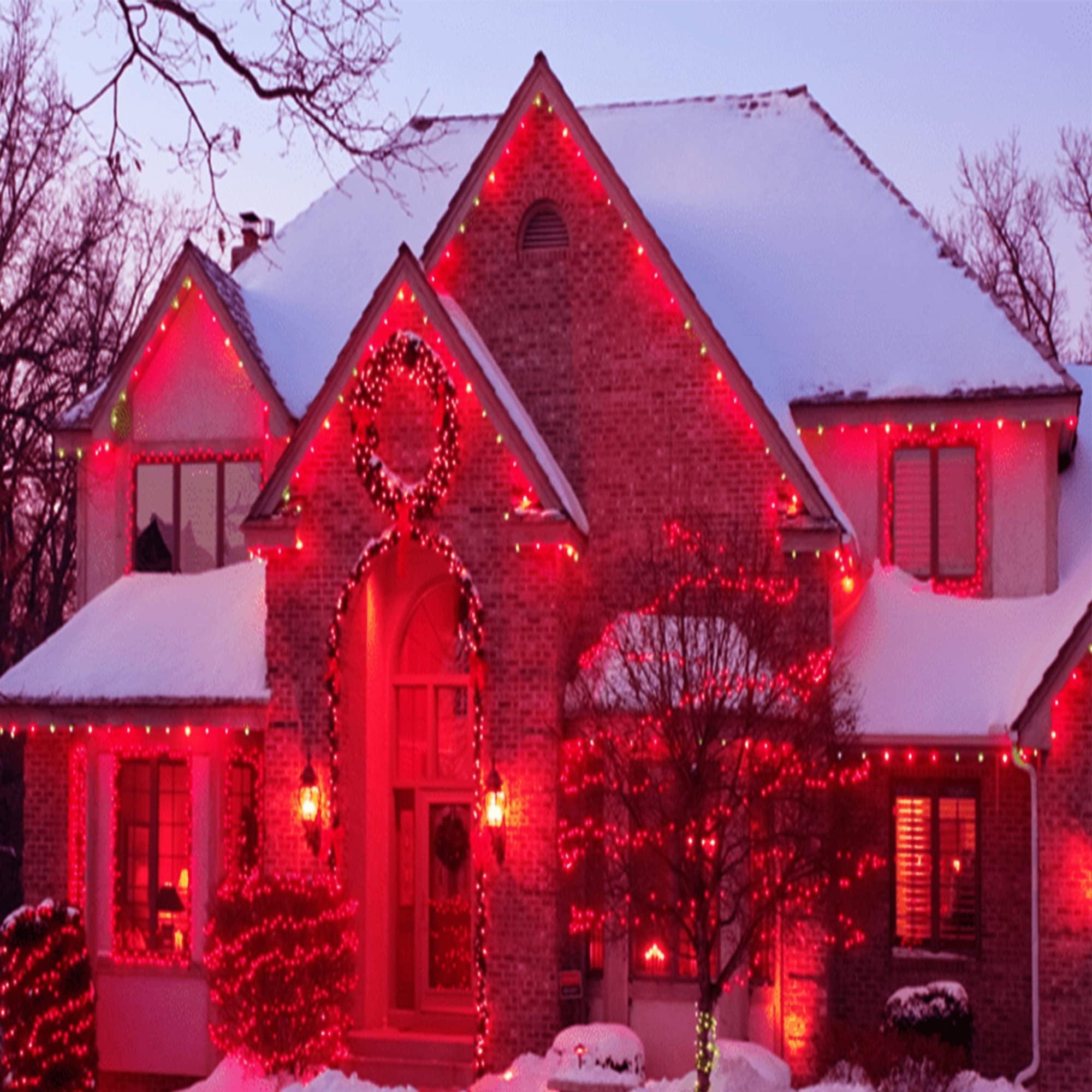 kemooie Solar Fairy Lights, 100 LED 33FT, 8 Twinkle Modes, Waterproof, Red, for Outdoor Decorations, Christmas, Valentines Day