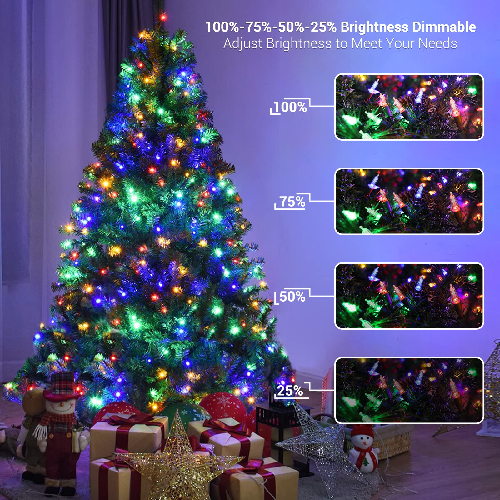 Brizled Halloween String Lights, 100 LED, 33ft, Purple & Orange, UL Certified, Connectable, Outdoor Decor