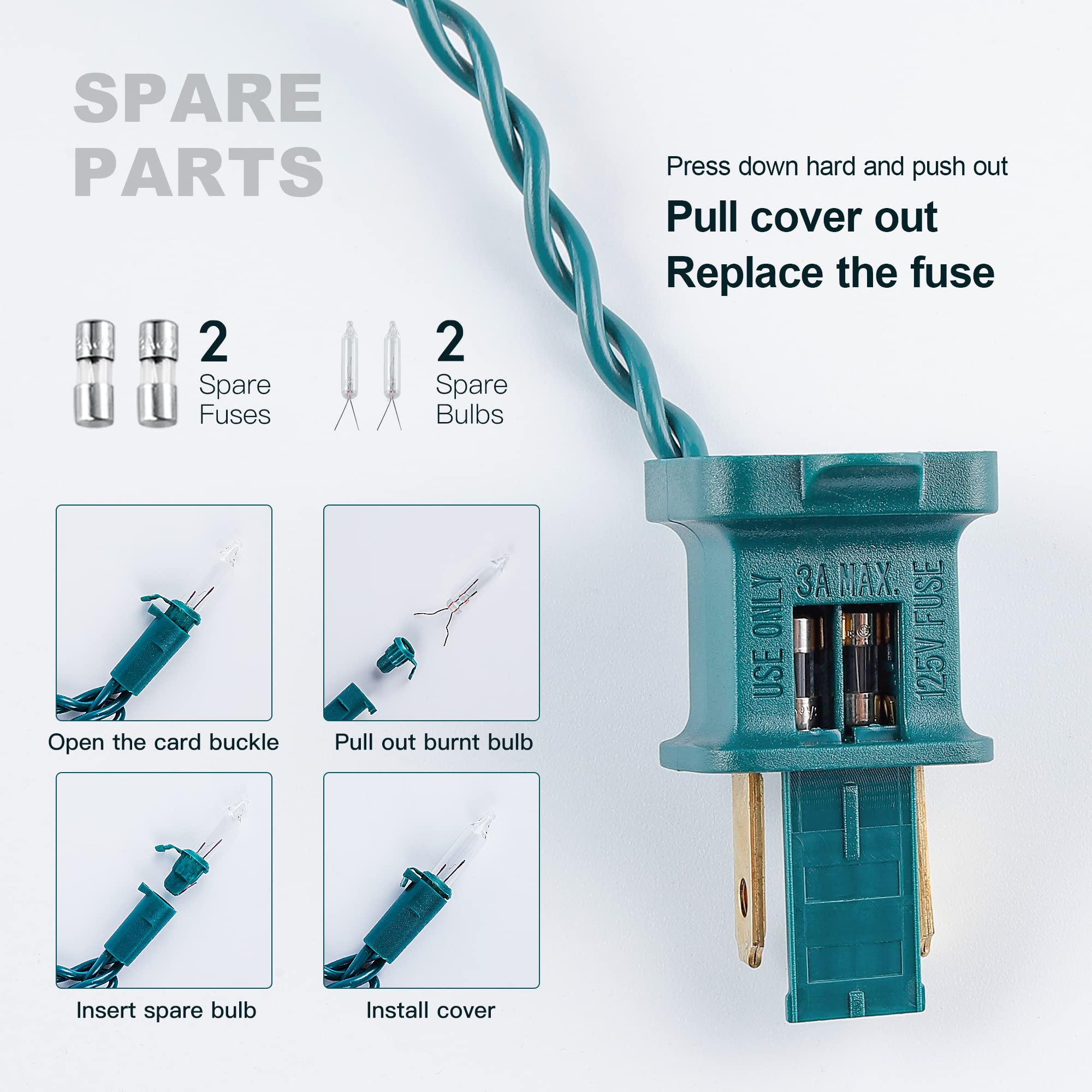 Mimigogo 50-Count Warm White Christmas String Lights, 13Ft Mini Indoor & Outdoor Decorations