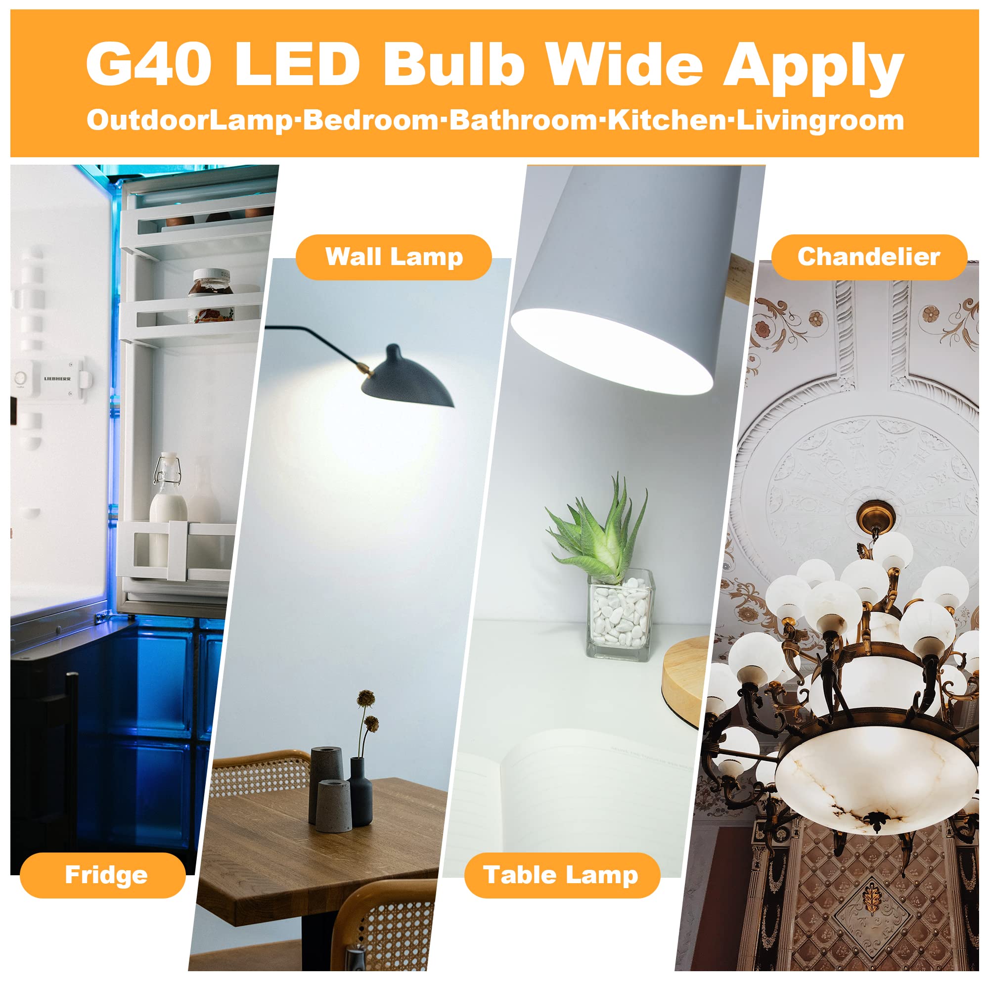 Sphoon Dimmable 3W Led Bulb Equivalent 25 Watt Light Bulbs, Daylight 5000K, E26 Medium Base, Frosted, 300 Lumens, Cri 90+, G40 3