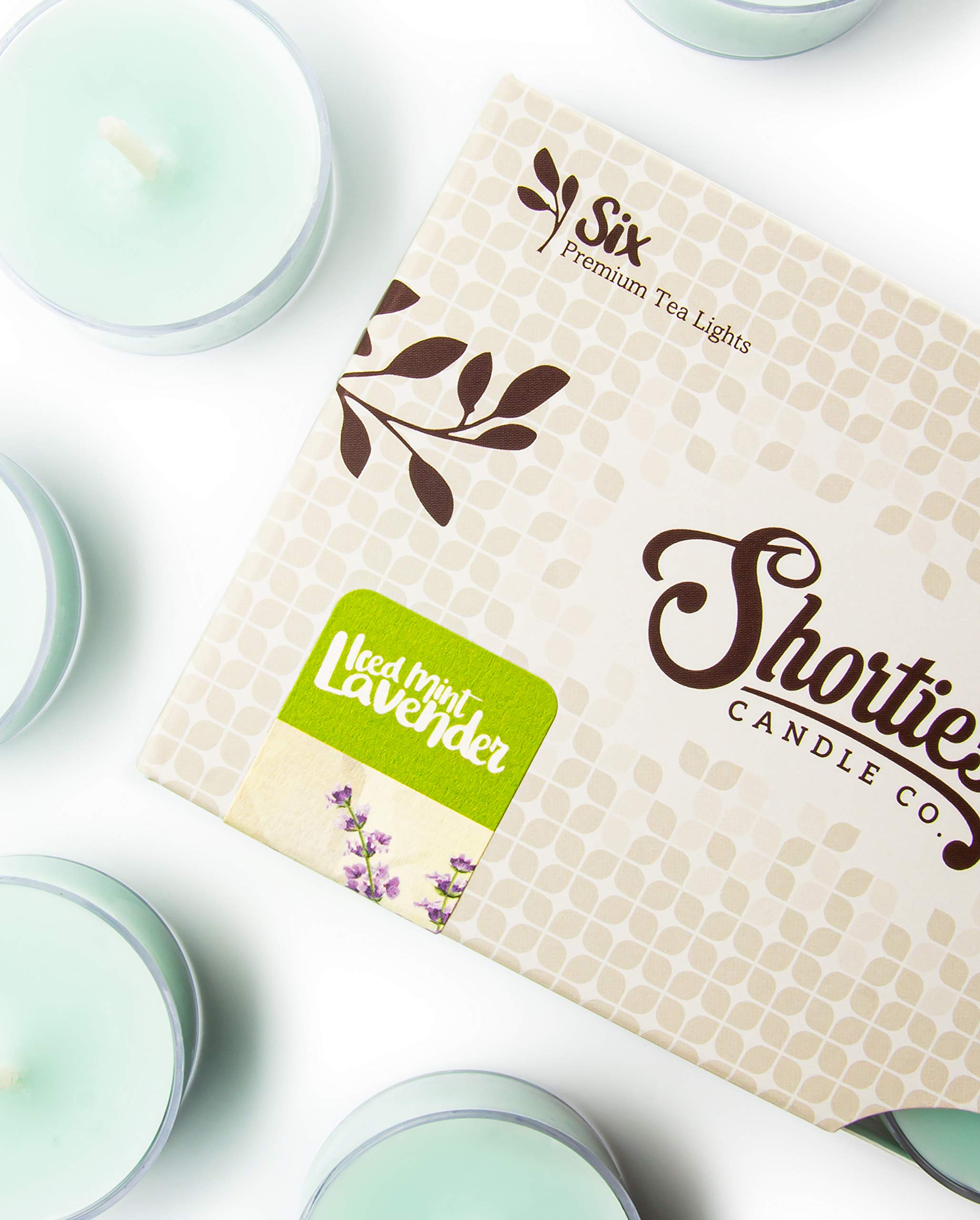 ShortieS Candle Company enhanced Tealight Candles 3 Pack - Natural Fragrance Oils, Blue Moon, Iced Mint Lavender, Eucalyptus Spearmint