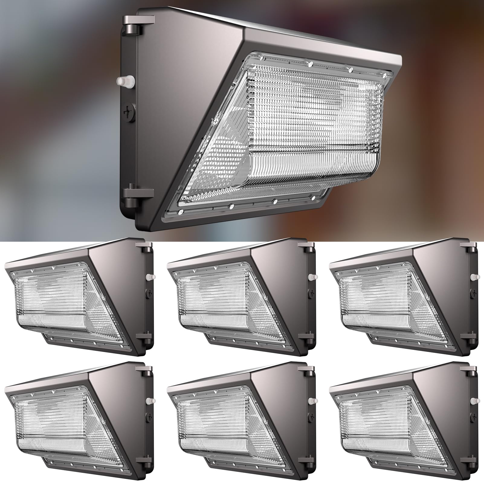 Lightdot 6Pack 70W Led Wall Pack Lights  100-277V Dusk To Dawn With Photocell  10500Lm 5000K Daylight Ip65 Waterproof Wall Mount Outdoor Security Lighting Fixture  Energy Saving(Height:10~15Ft)