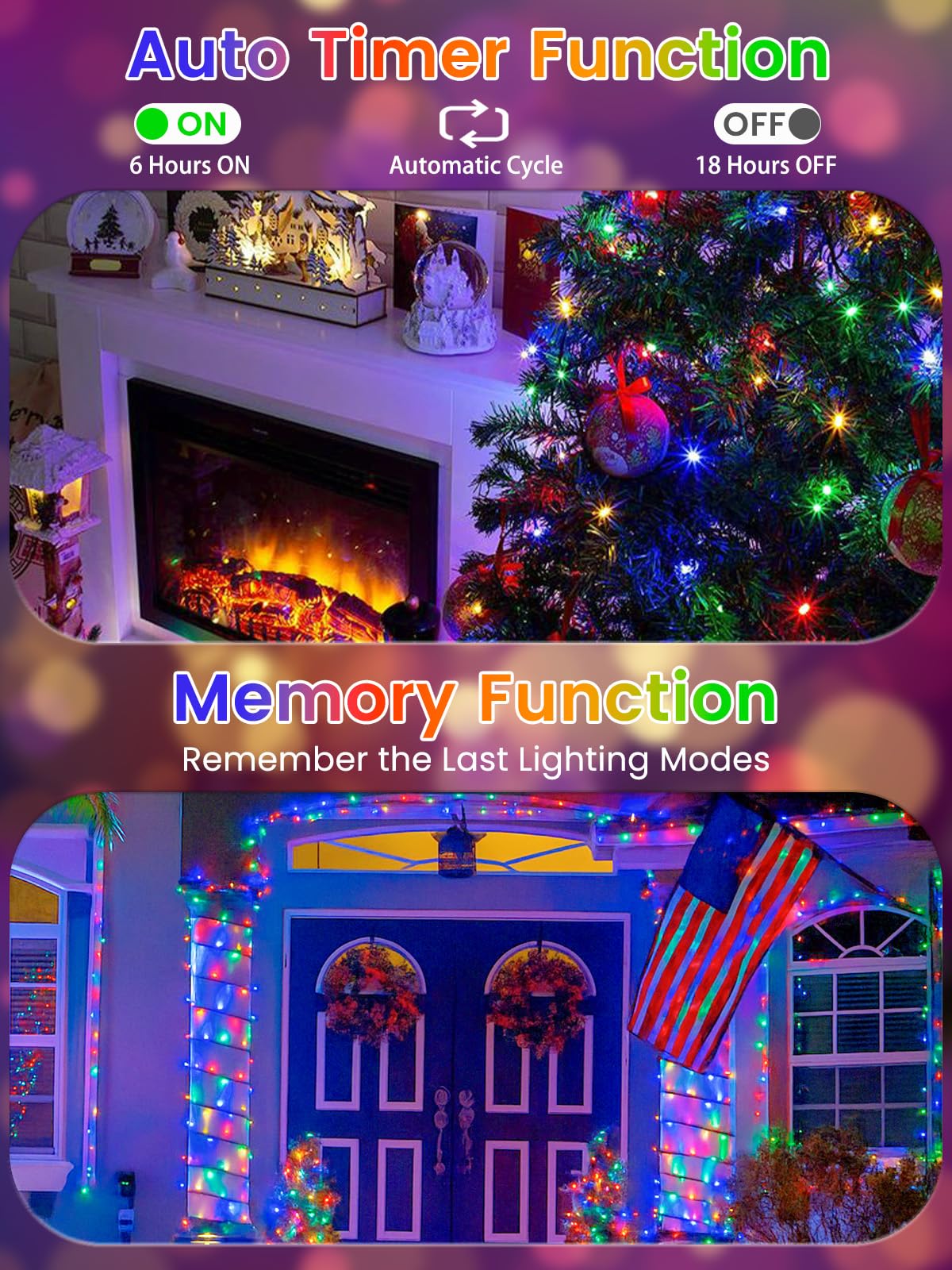4 Pack Battery Operated Christmas Lights With Timer  132Ft 400 Led Waterproof Battery Twinkle Light  8 Modes Green Wire Fairy Light For Indoor & Outdoor Bedroom Tree Christmas Decorations (Multicolor)