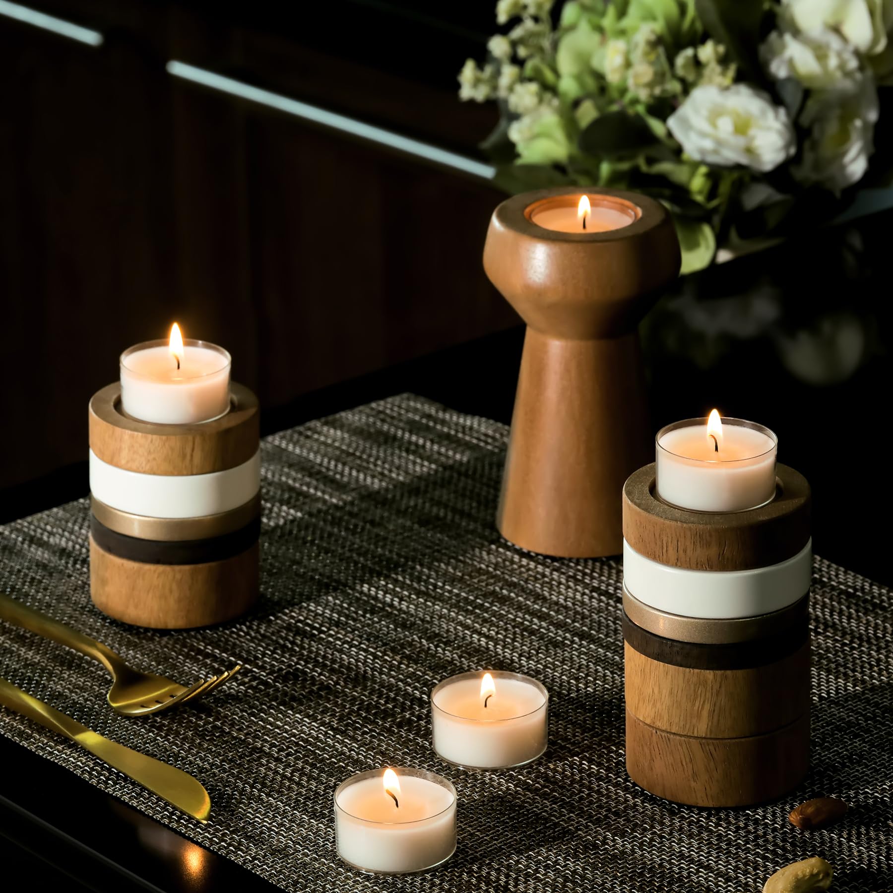 Home Lights Tealight Candles, White Unscented 100 Pack, 4-4.5 Hrs Burn Time, Smokeless Clear Cup for Weddings & Home Decor