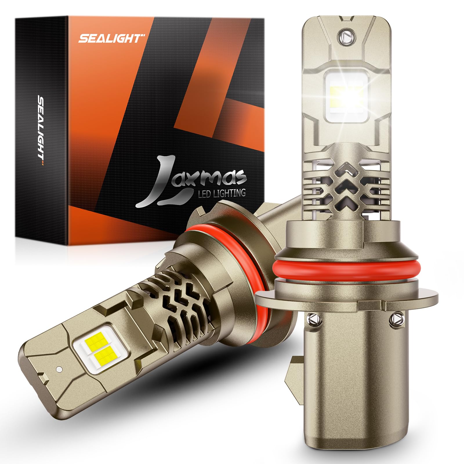SEALIGHT 9007 Light Bulb, 6500K Cool White, 1000% Brighter, 70000 HRS Lifespan, Plug-N-Play, Aluminum, Pack